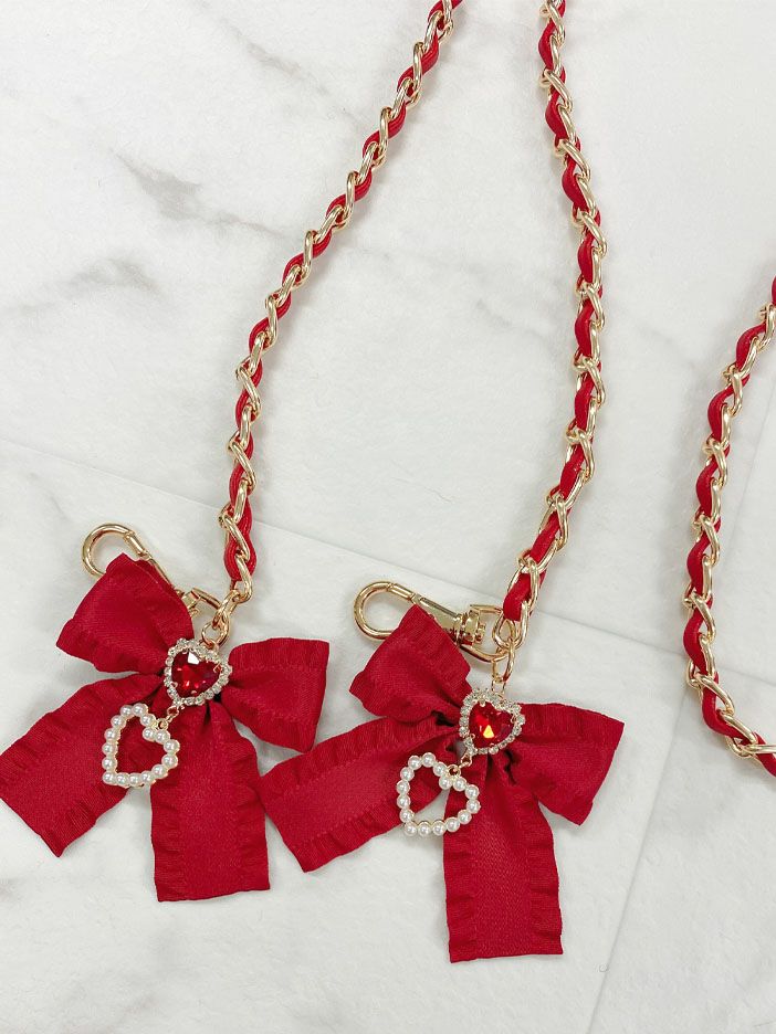 フリルリボン付きマルチチェーンストラップ | Rlab store