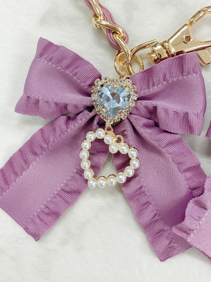 フリルリボン付きマルチチェーンストラップ | Rlab store