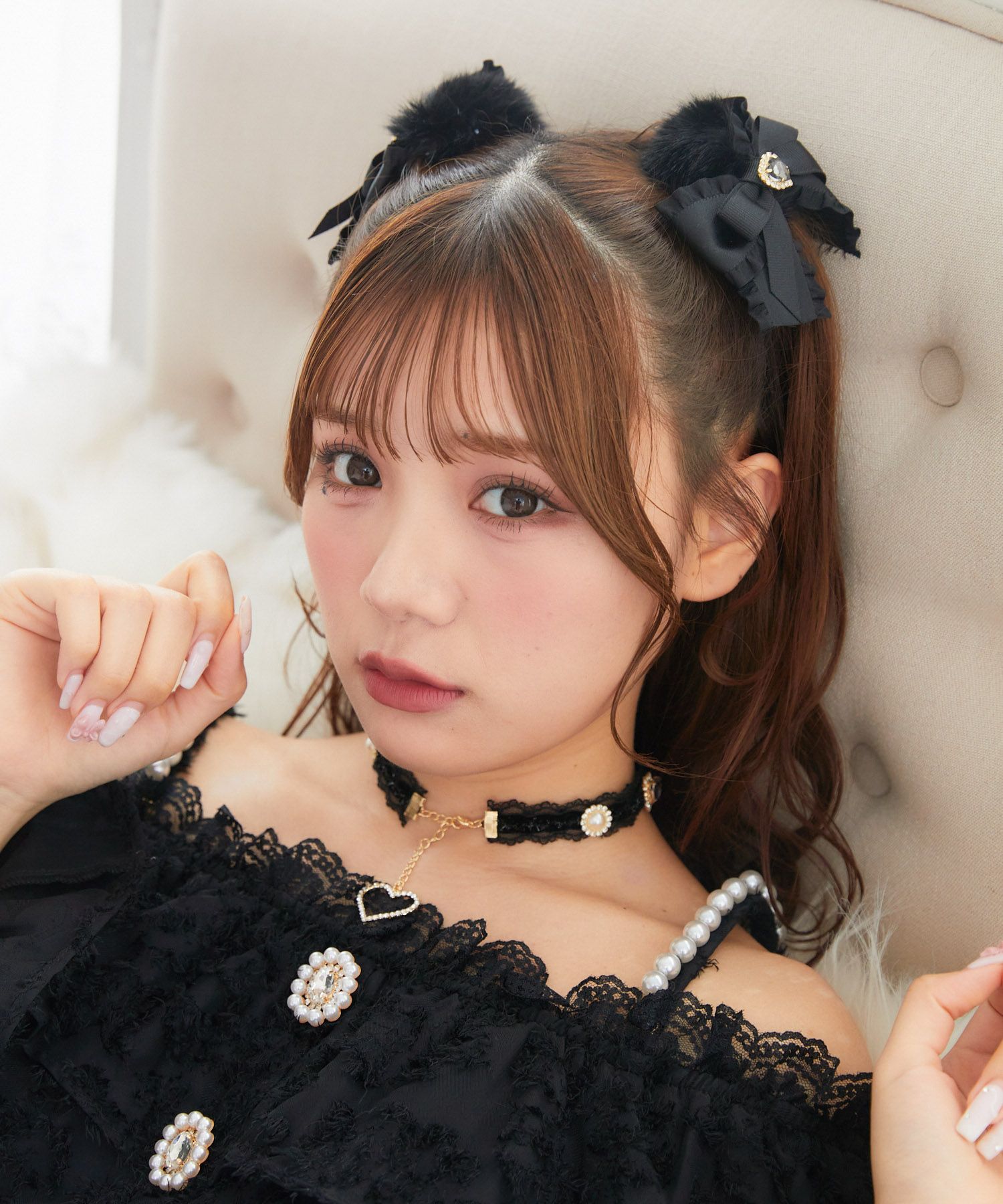 フリルリボン付きファーシュシュSET | Rlab store
