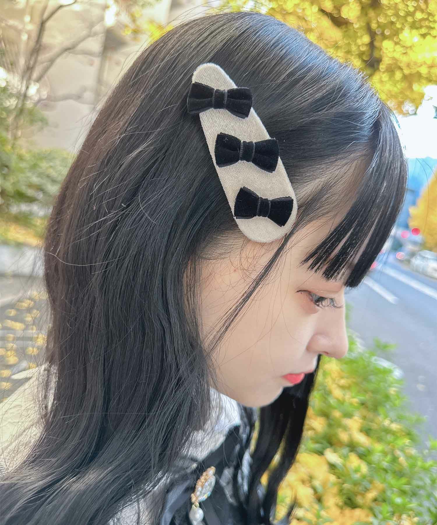 トリプルリボン配色ヘアピン | Rlab store