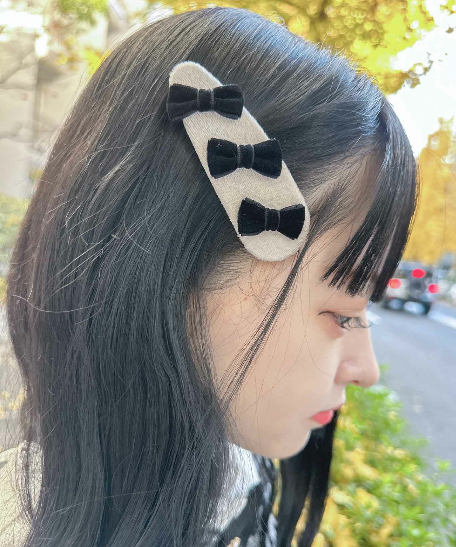 トリプルリボン配色ヘアピン | Rlab store