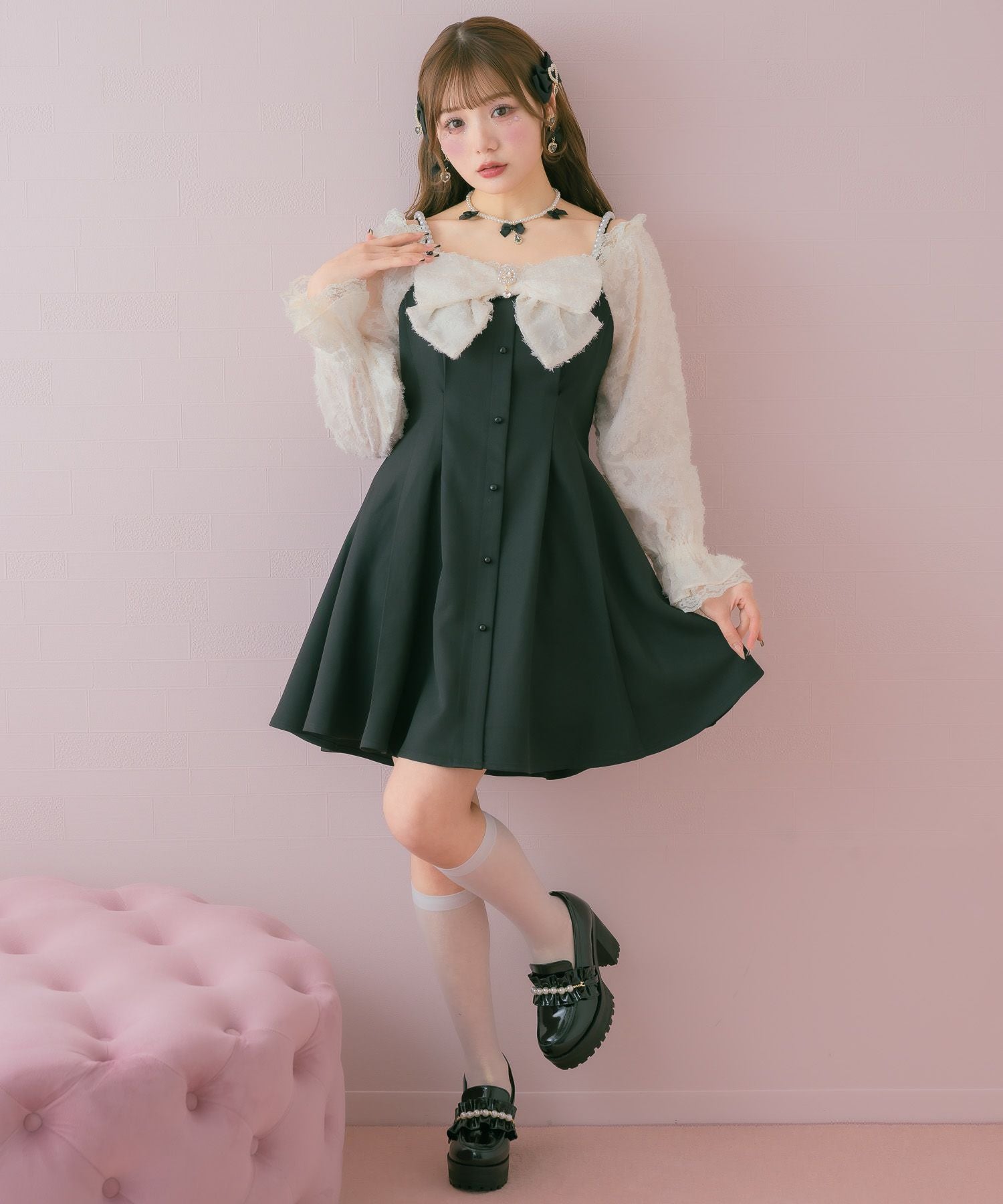 パールチェーンフリルローファー | Rlab store