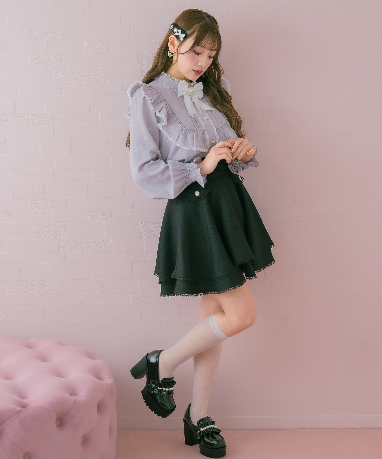 パールチェーンフリルローファー | Rlab store