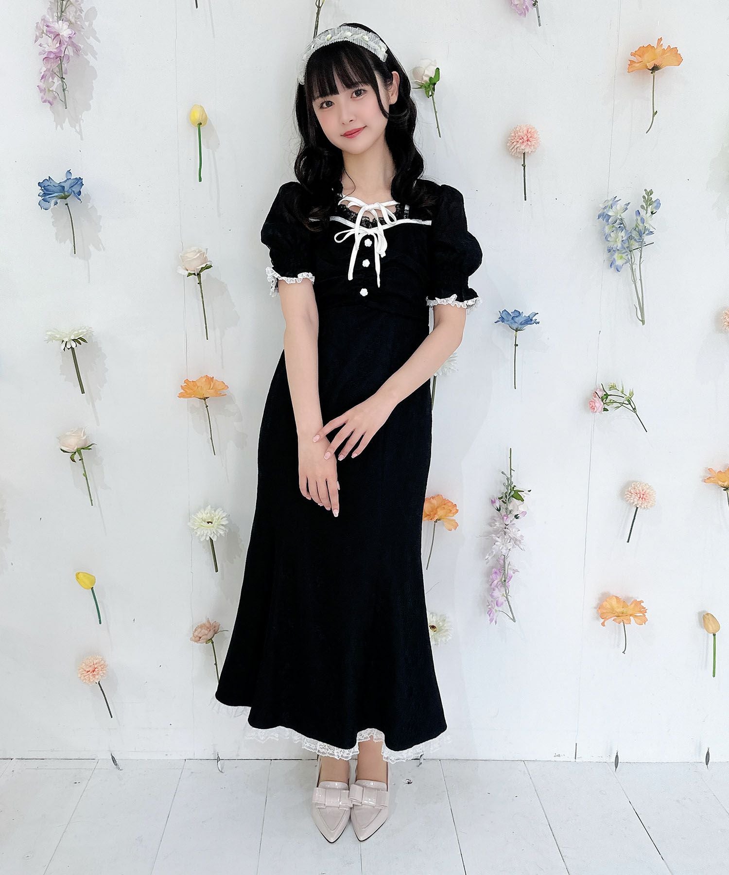 配色リボンレーシーマーメイドワンピース | Rlab store