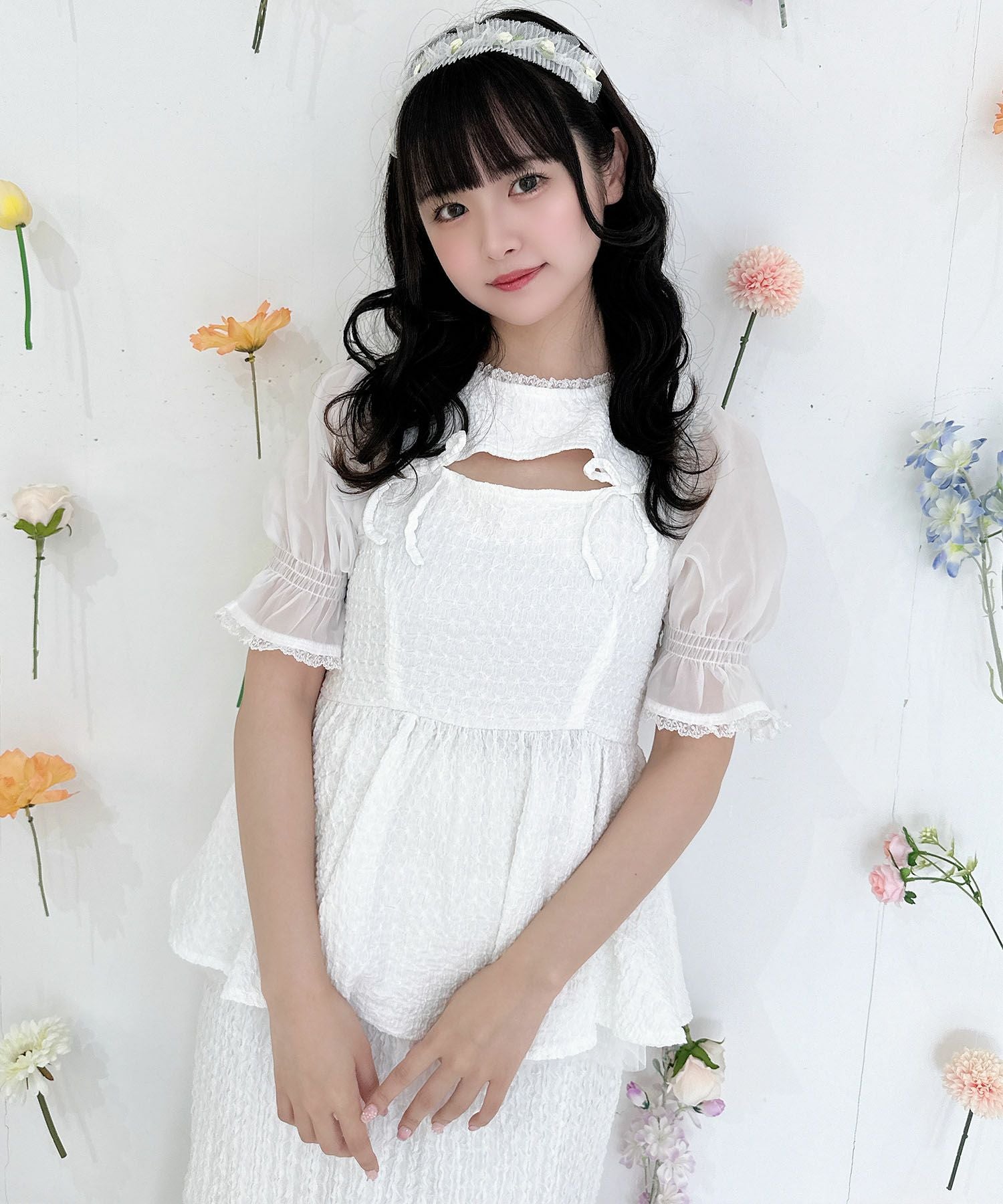 オープンリボンペプラムトップス | Rlab store