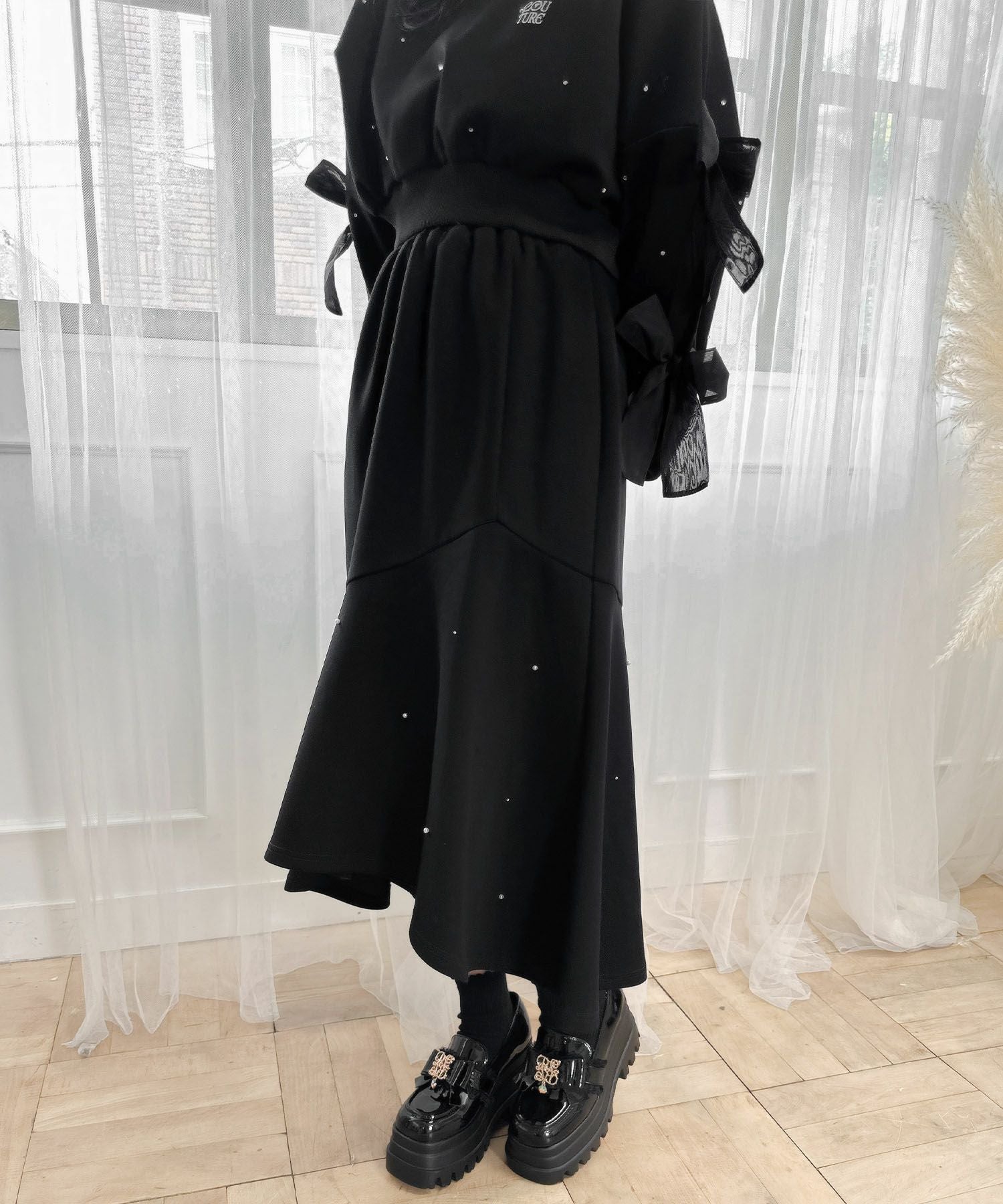 パール付きマーメイドスウェットスカート | Rlab store