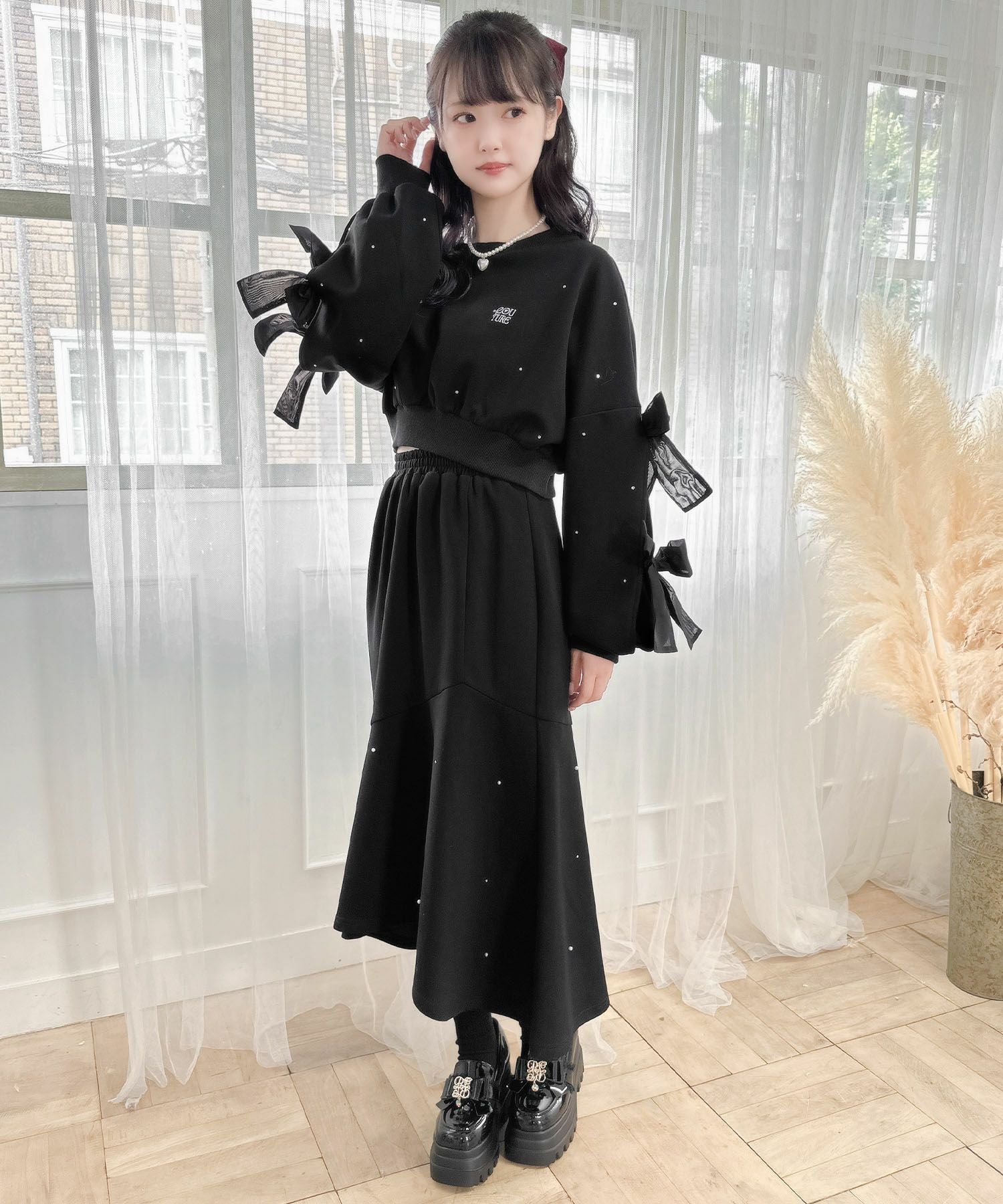 パール付きマーメイドスウェットスカート | Rlab store