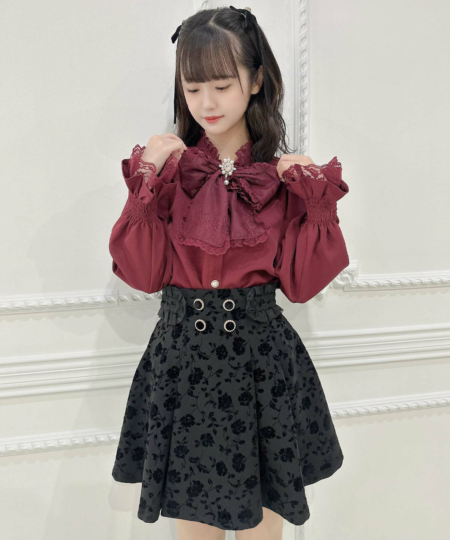 美品✨ フランシュリッペ　パッチワーク柄 フレアスカート 総柄 うさぎ リトルバイオレットプリントパッチワークスカート】 追加販売の