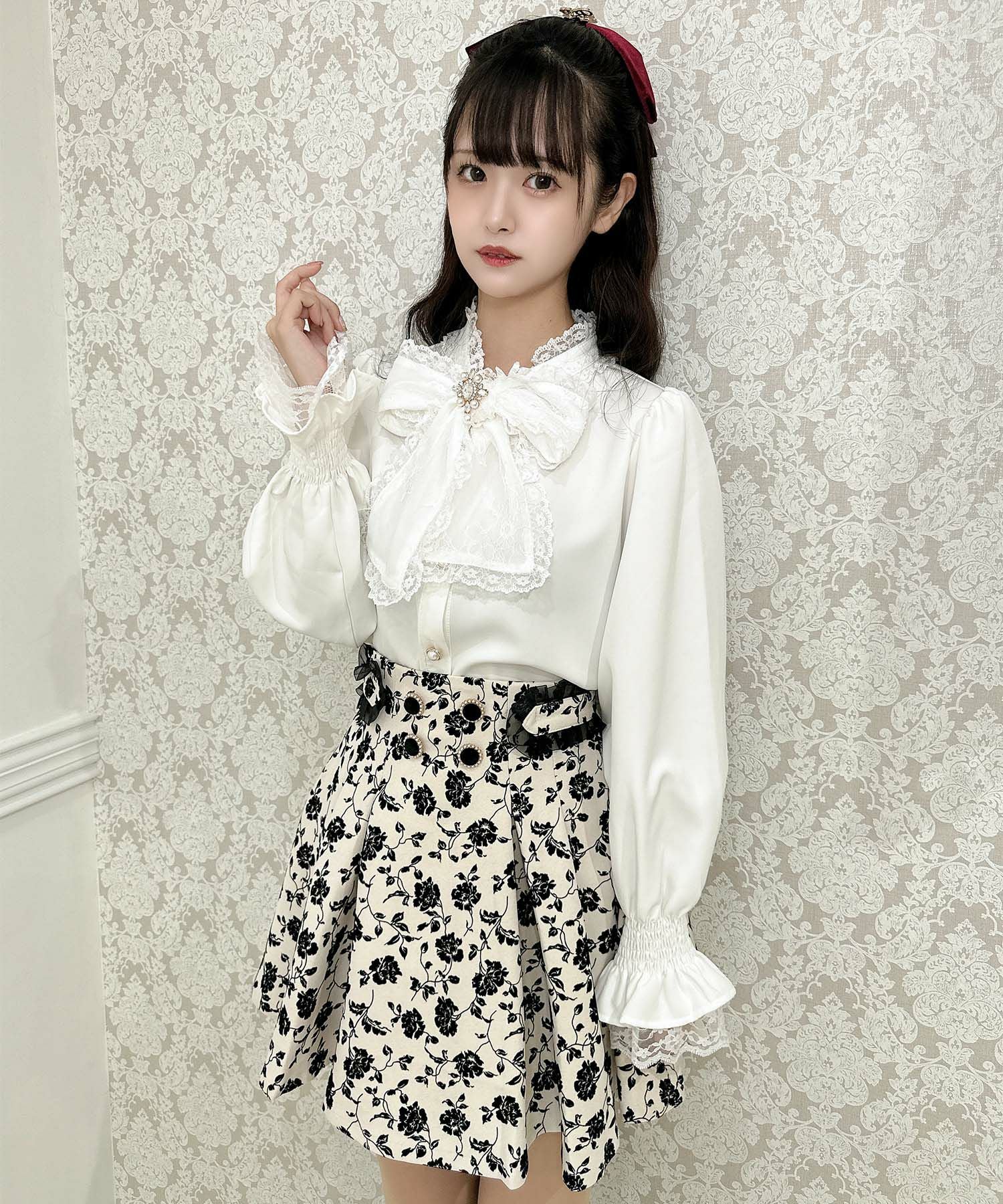 美品✨ フランシュリッペ　パッチワーク柄 フレアスカート 総柄 うさぎ リトルバイオレットプリントパッチワークスカート】 追加販売の