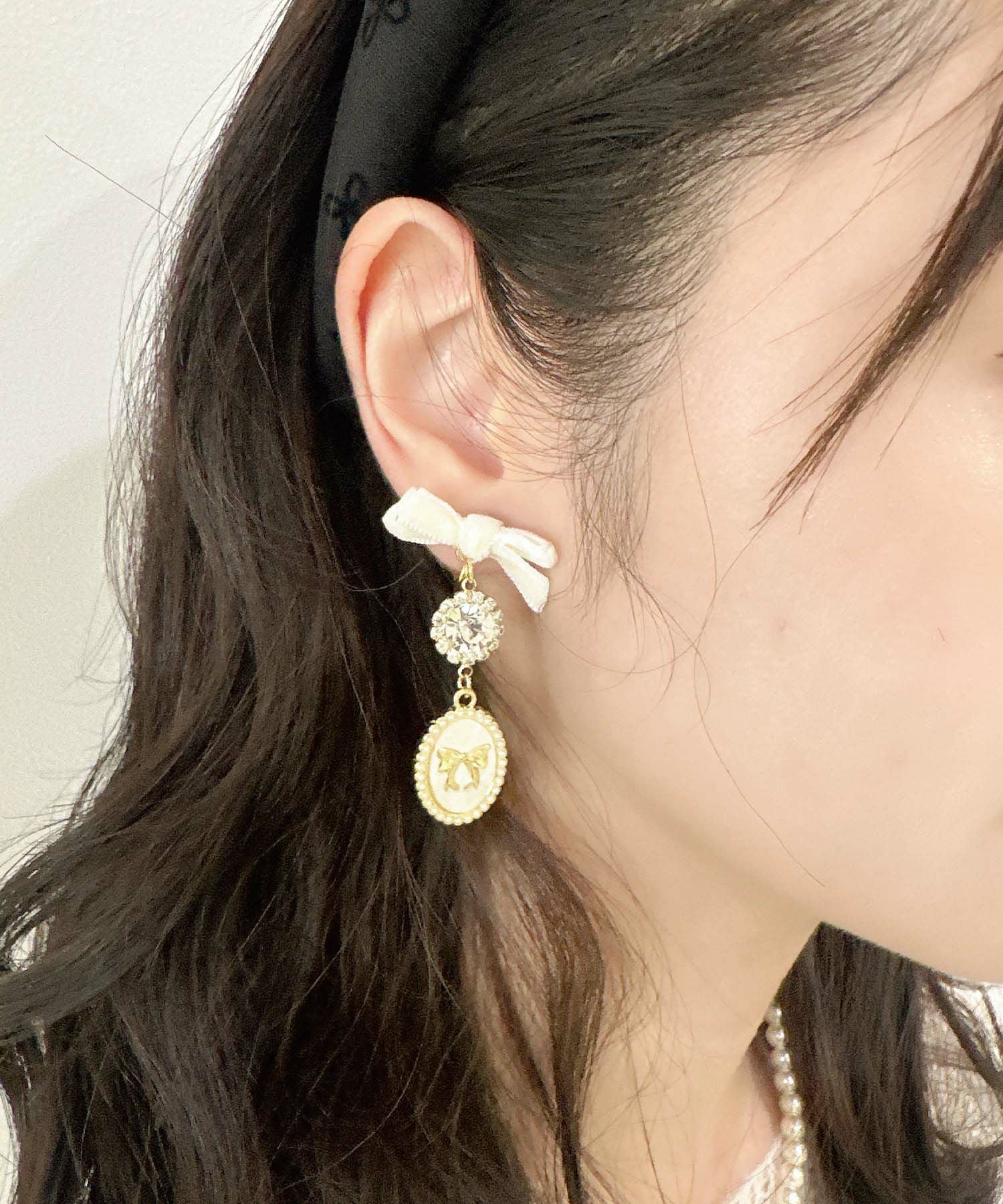 リボンチャームイヤリング | Rlab store