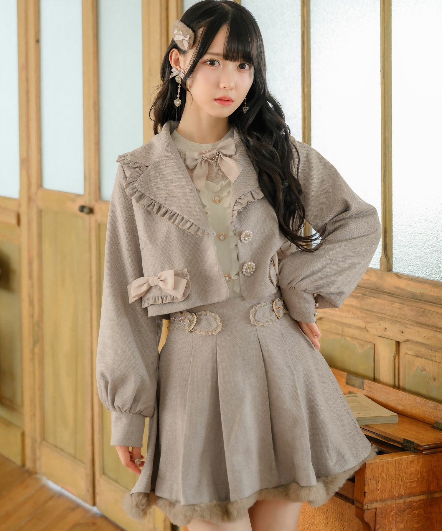 リボンポケットショートジャケット | Rlab store