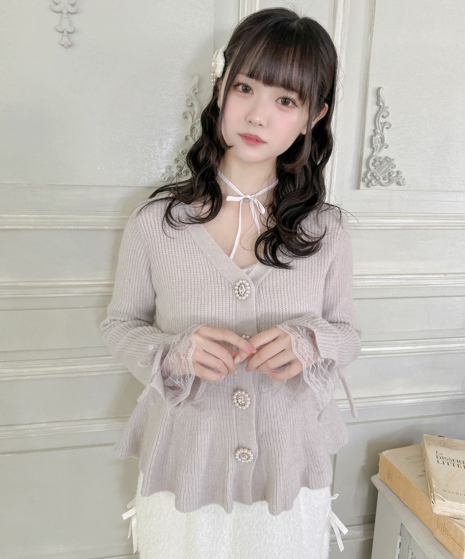 専用ページです❤️ ペプラムラメニットカーディガン | Rlab store