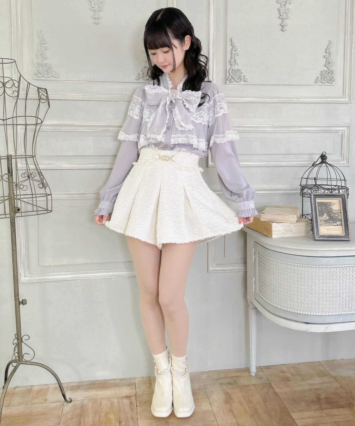 ビット付きフレアショートパンツ | Rlab store