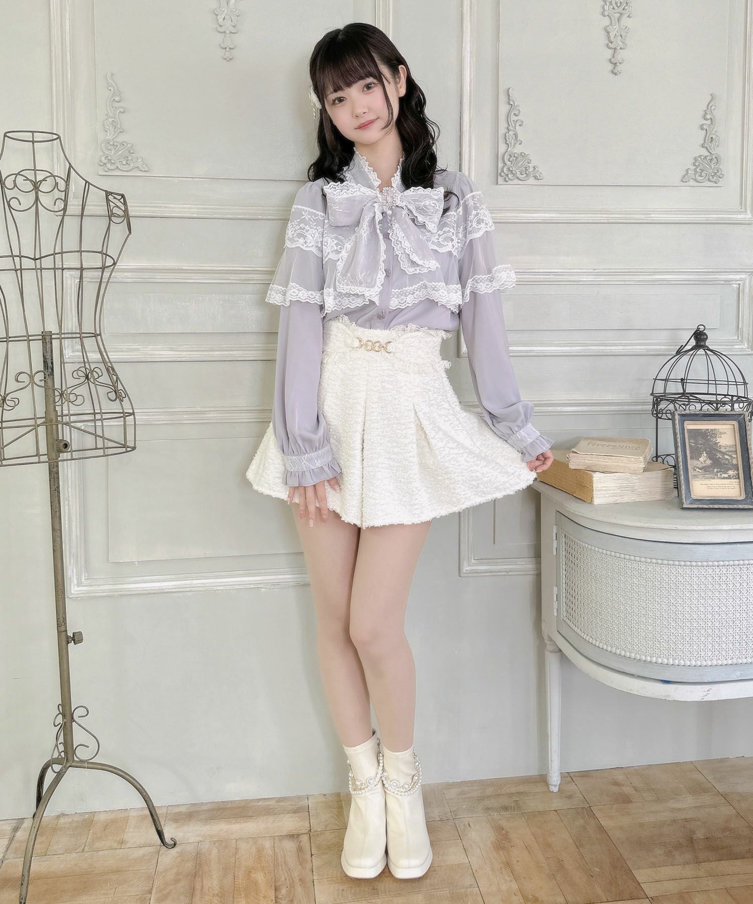 ビット付きフレアショートパンツ | Rlab store