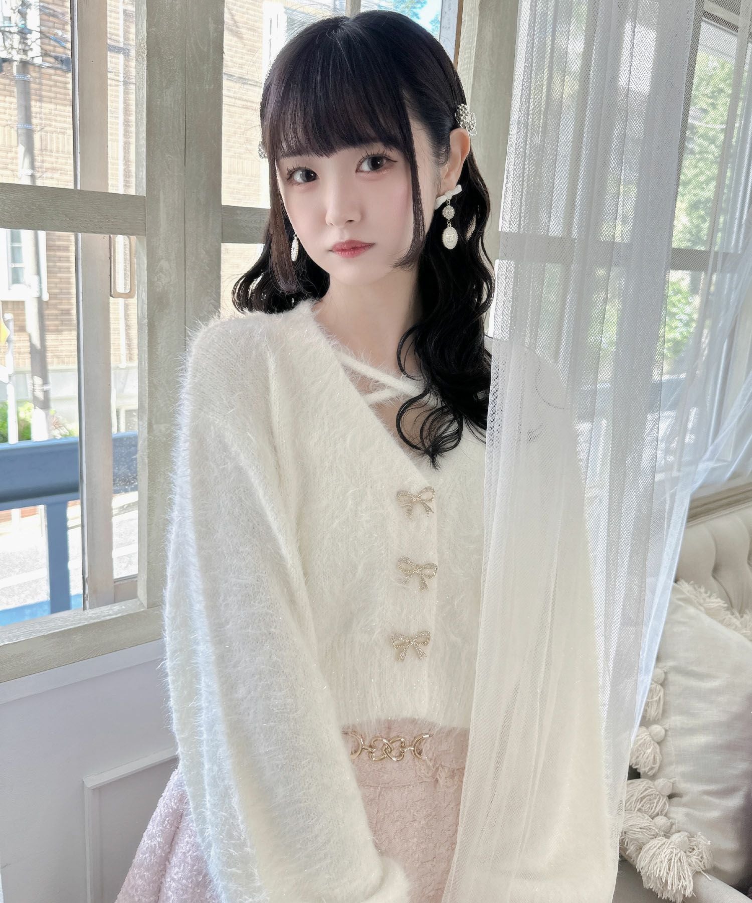 リボン釦キャミ付きシャギーミニCD | Rlab store