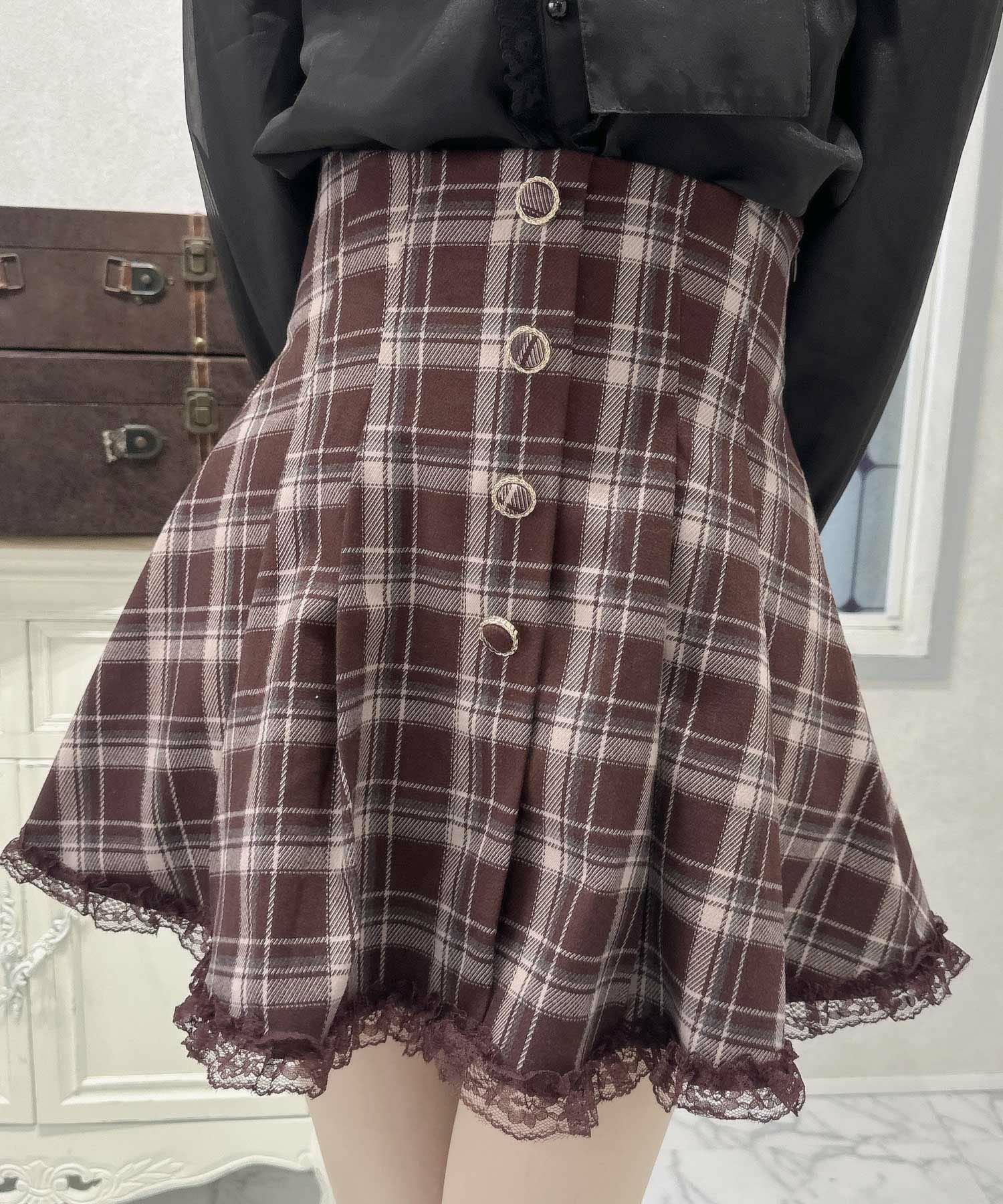 Bonita Bobon２１　ダブルレースアップミニ丈レーシースカート Bonita Bobon21 ダブルレースアップミニ丈レーシースカート 【公式通販】
