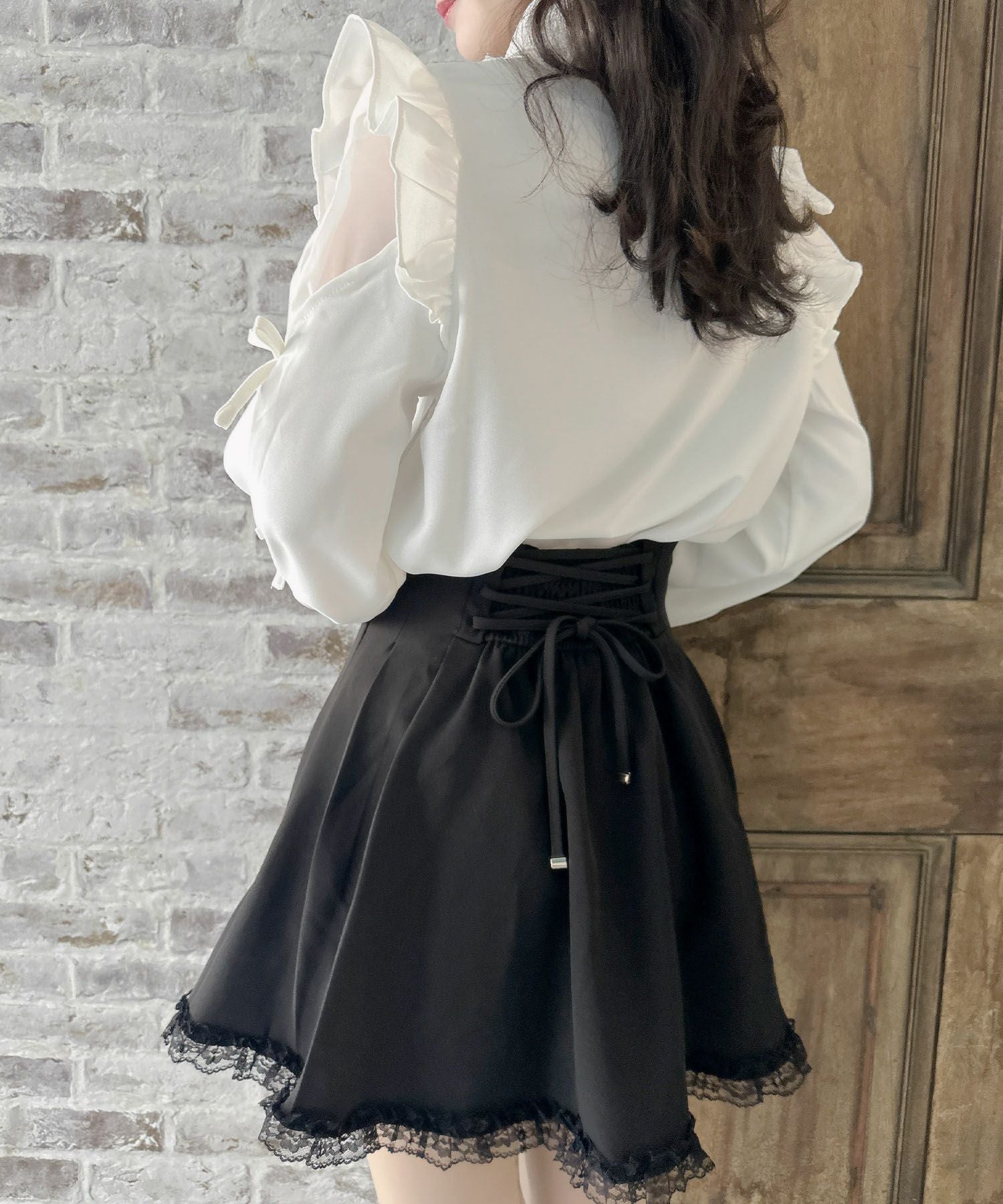 バックレースアップスカショーパン | Rlab store