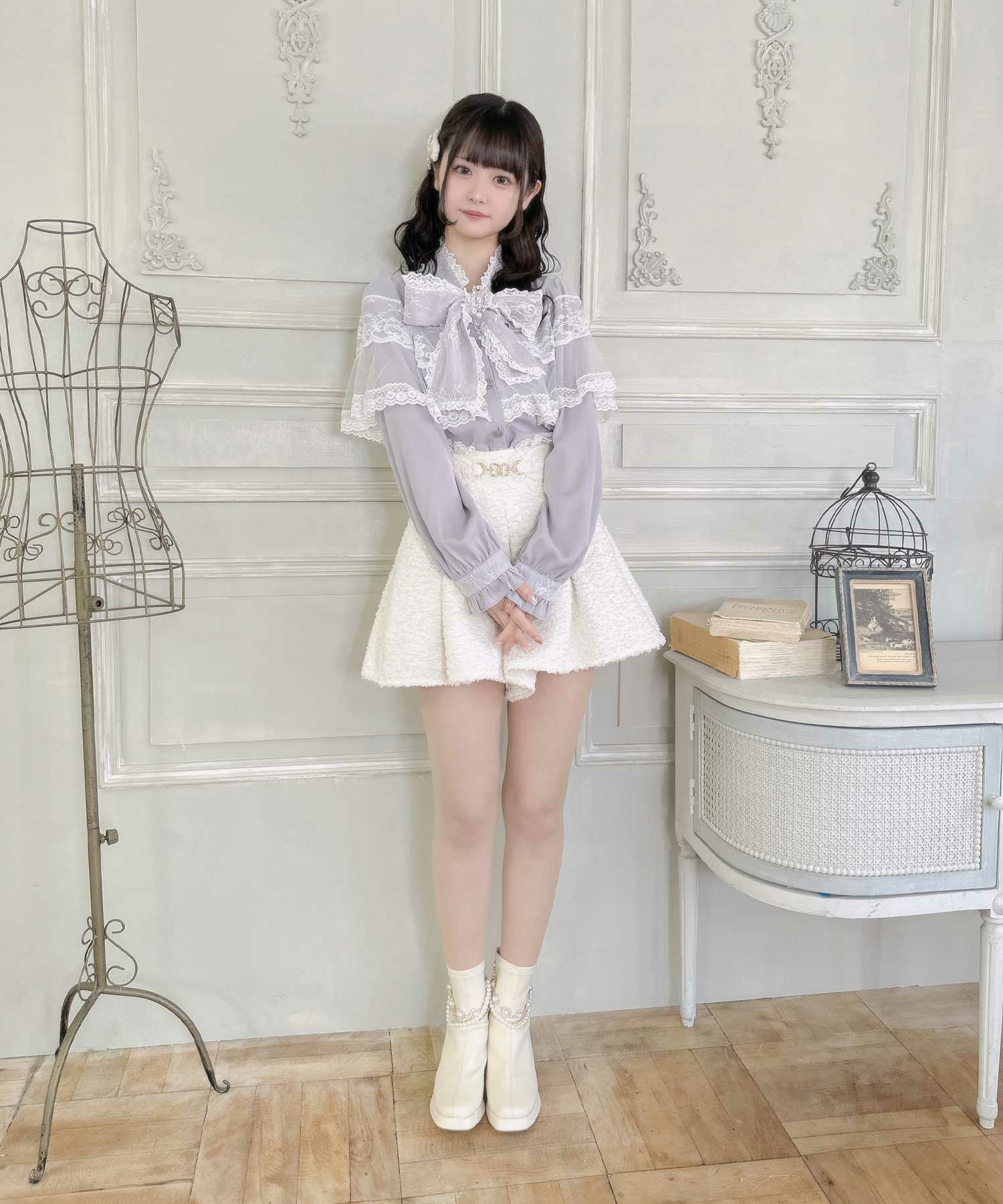 ♡あんず　ビジュー付ショートブーツ♡ ビジューチェーン付きショートブーツ | Rlab store