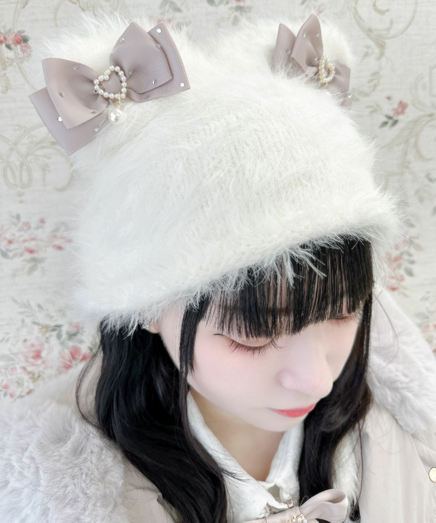 ビジュリボン付猫耳ニット帽 | Rlab store
