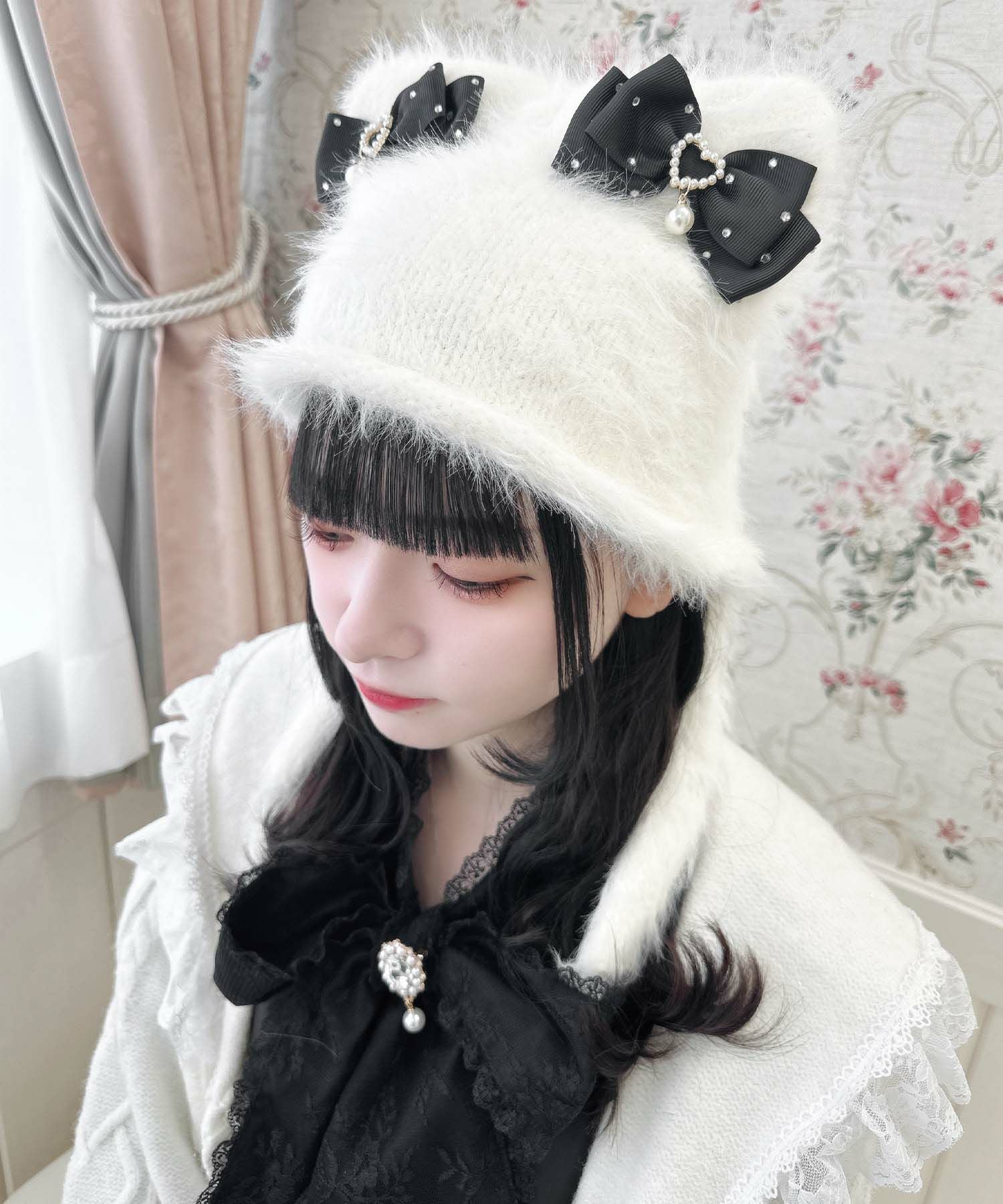 ビジュリボン付猫耳ニット帽 | Rlab store