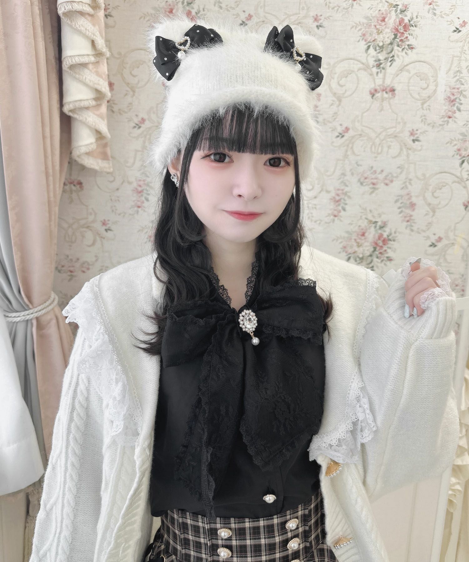 ビジュリボン付猫耳ニット帽 | Rlab store