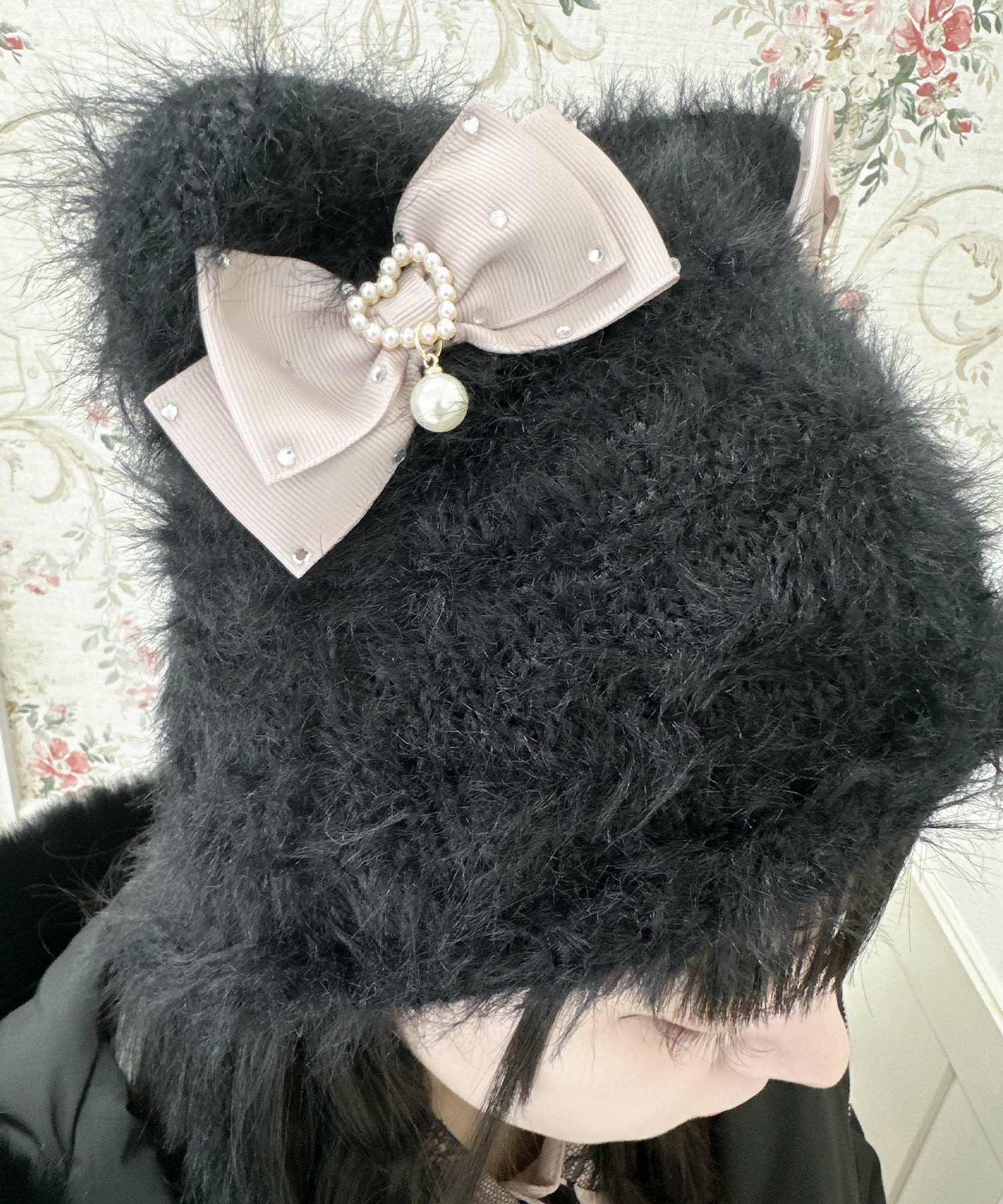 ビジュリボン付猫耳ニット帽 | Rlab store