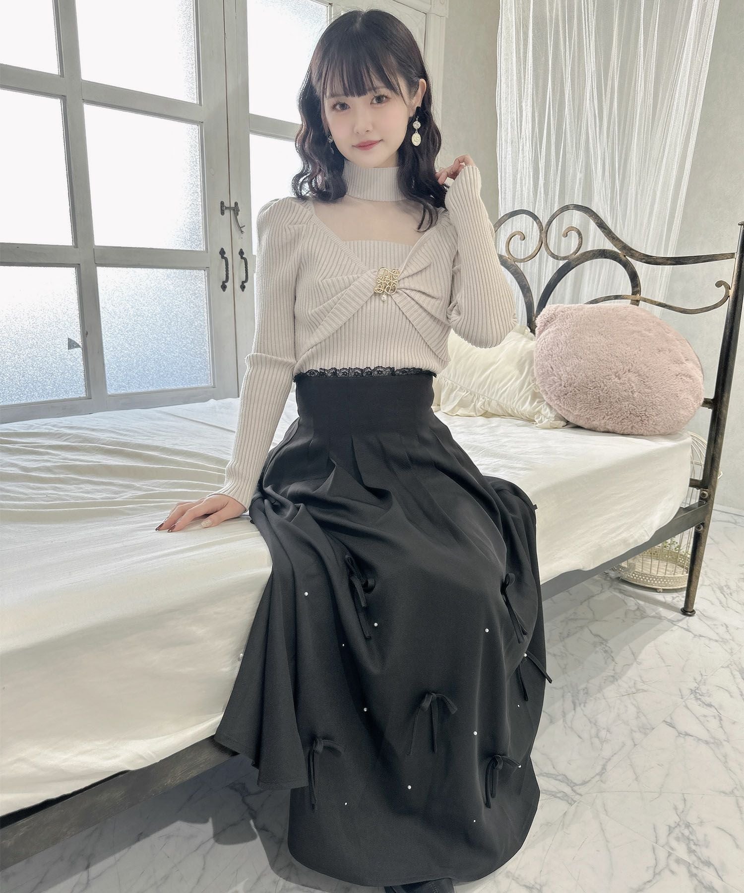 r*n様 うさと Usaato イカスカート フレア リボン ミモレ丈 ロング 期間限定価格】うさと USAATO 手織り 天然草木染 ミモレ丈 イカ