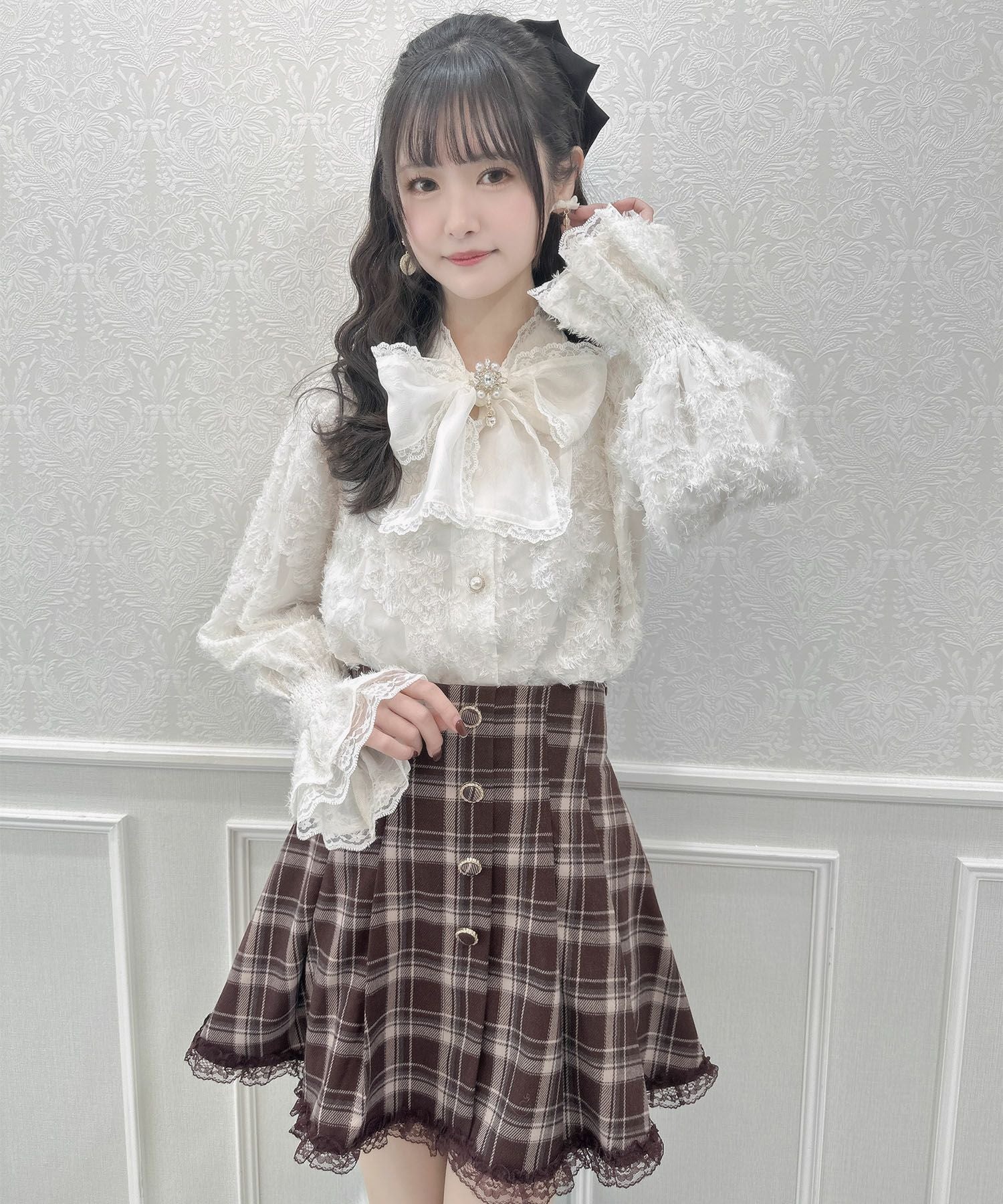 ボウタイリボンフェザーブラウス | Rlab store