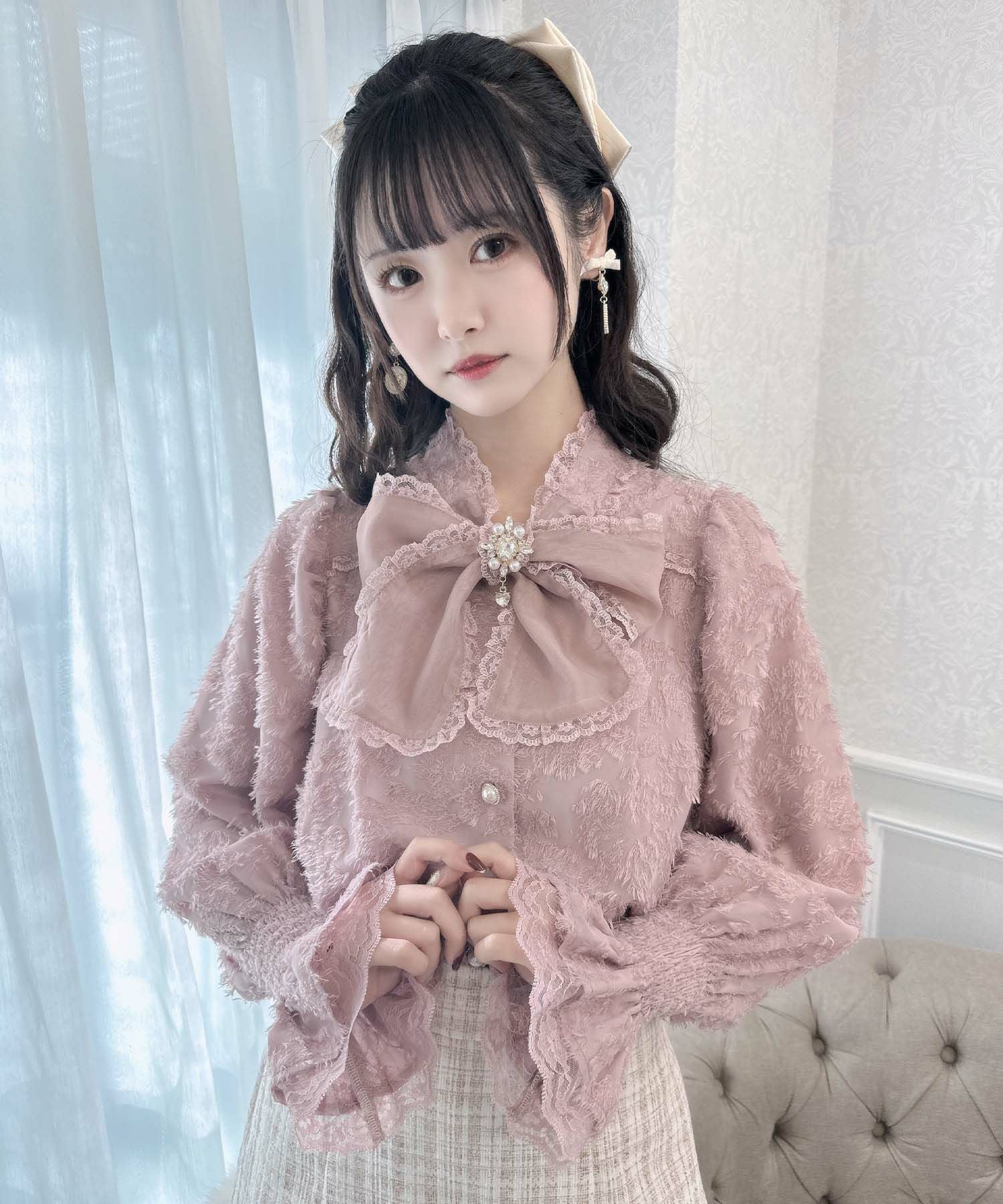 ワンポイントレースフリルブラウス | Rlab store