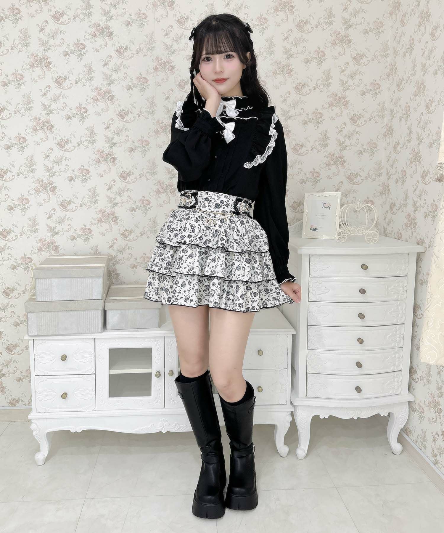 花柄ティアードスカパン 花柄ティアードスカパン | Rlab store