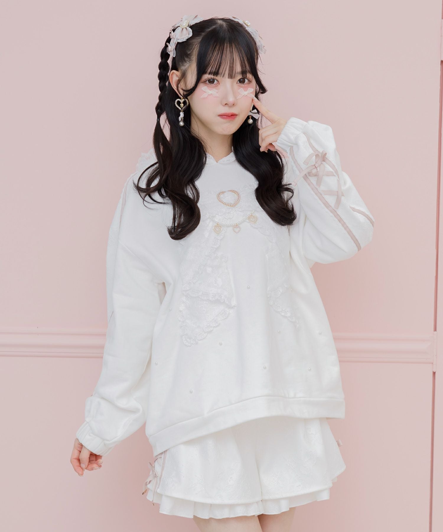 リボンデザイン裏毛スエットミニワンピース | Rlab store