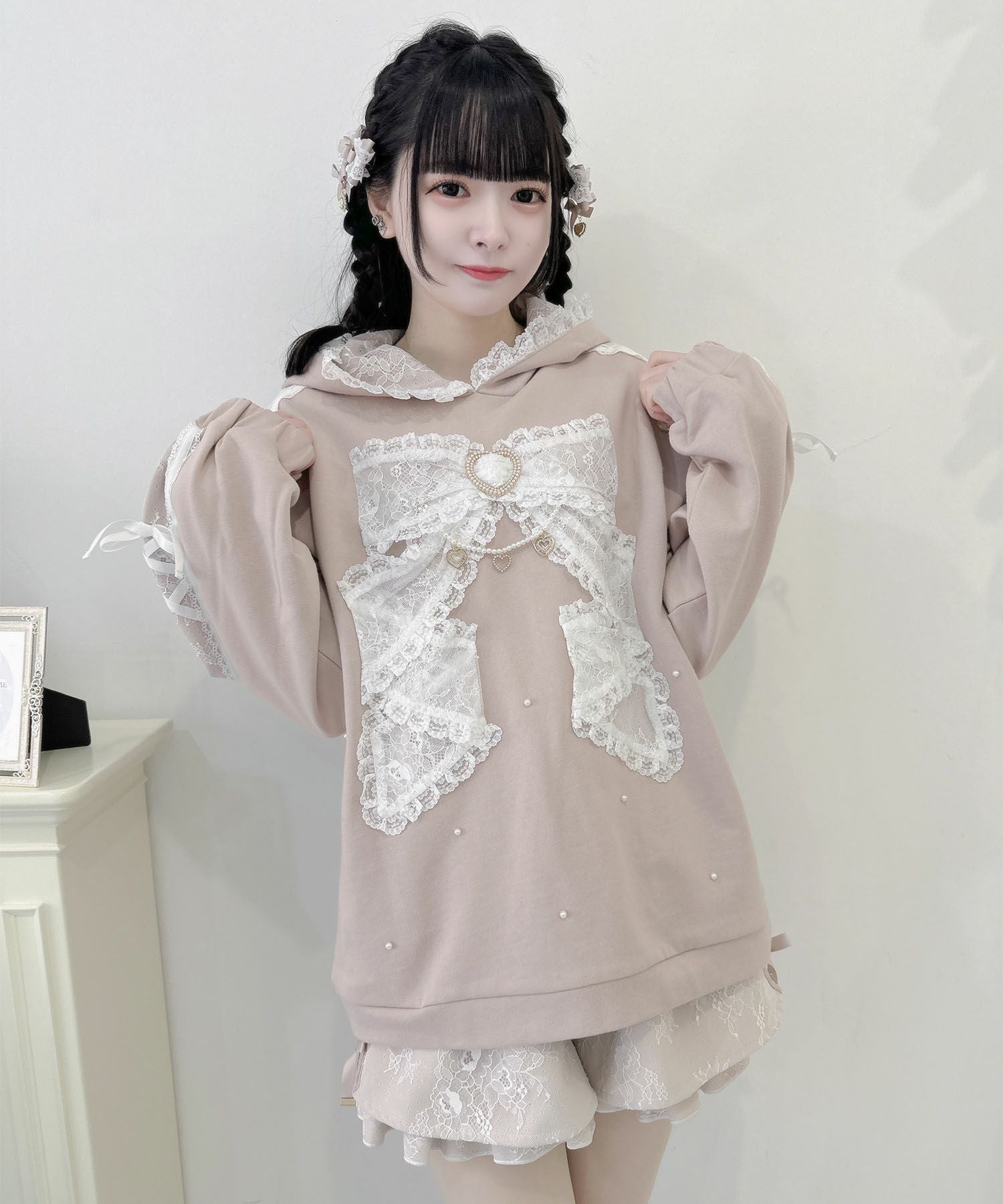 リボンデザイン裏毛スエットミニワンピース | Rlab store