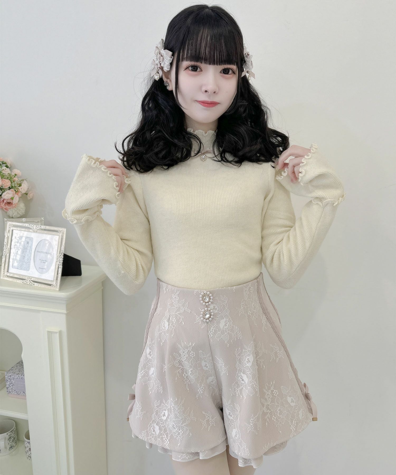 総レースサイドラインショートパンツ | Rlab store