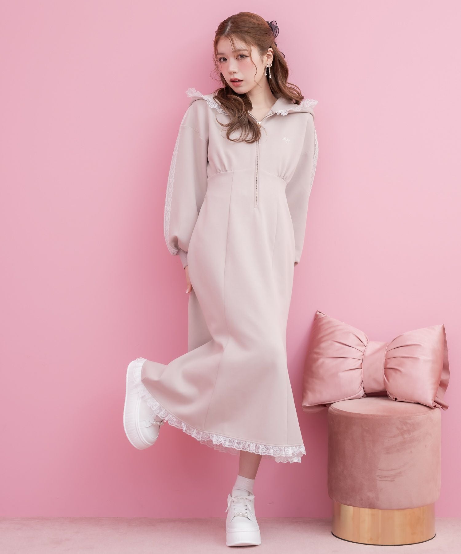 レースラインスウエットロングワンピース | Rlab store