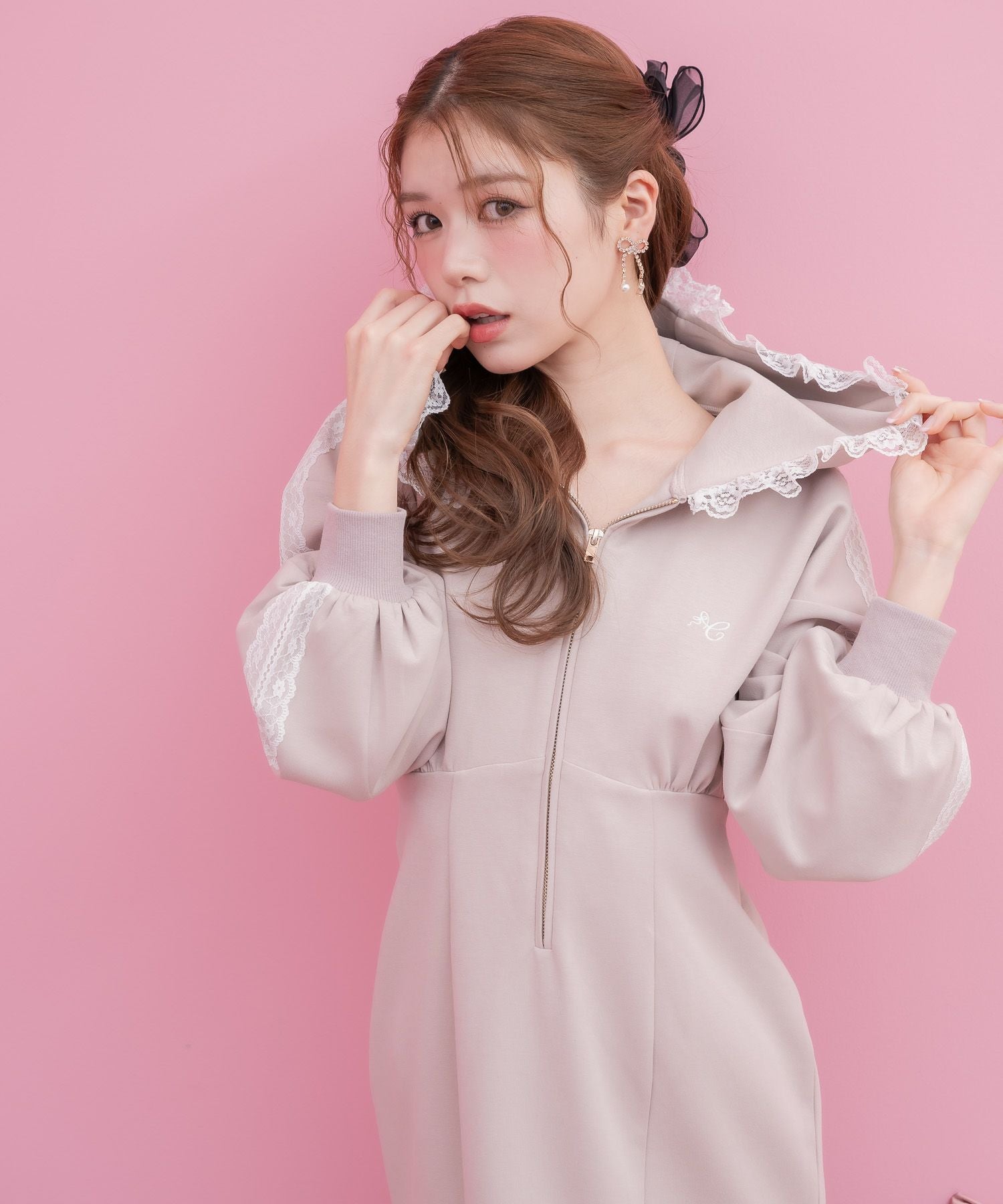 レースラインスウエットロングワンピース | Rlab store レースラインスウエットロングワンピース | Rlab store