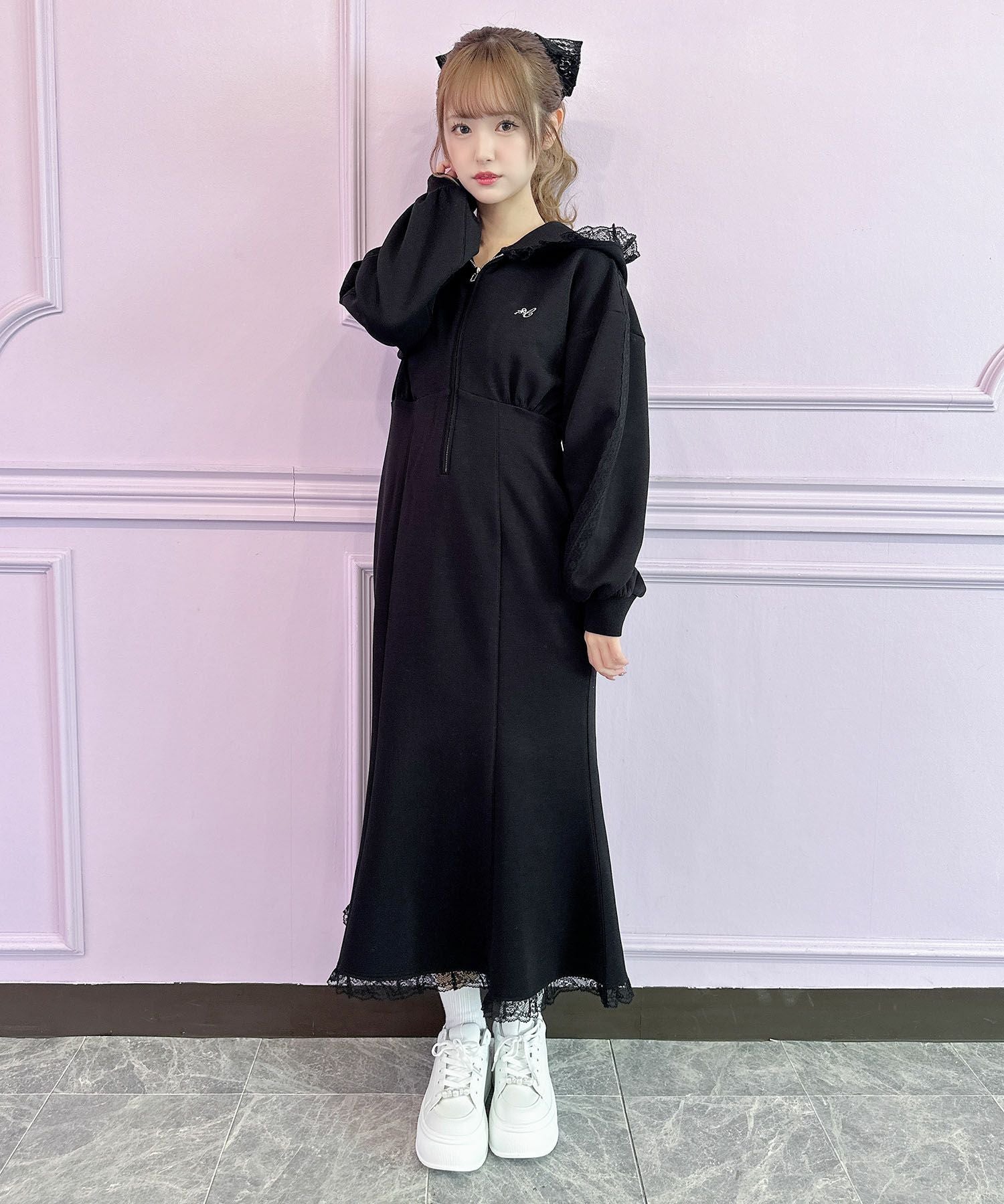 レースラインスウエットロングワンピース | Rlab store