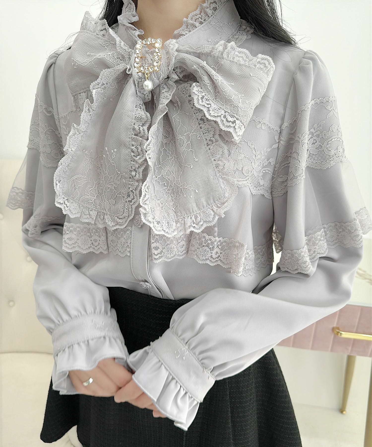 ワンポイントレースフリルブラウス | Rlab store