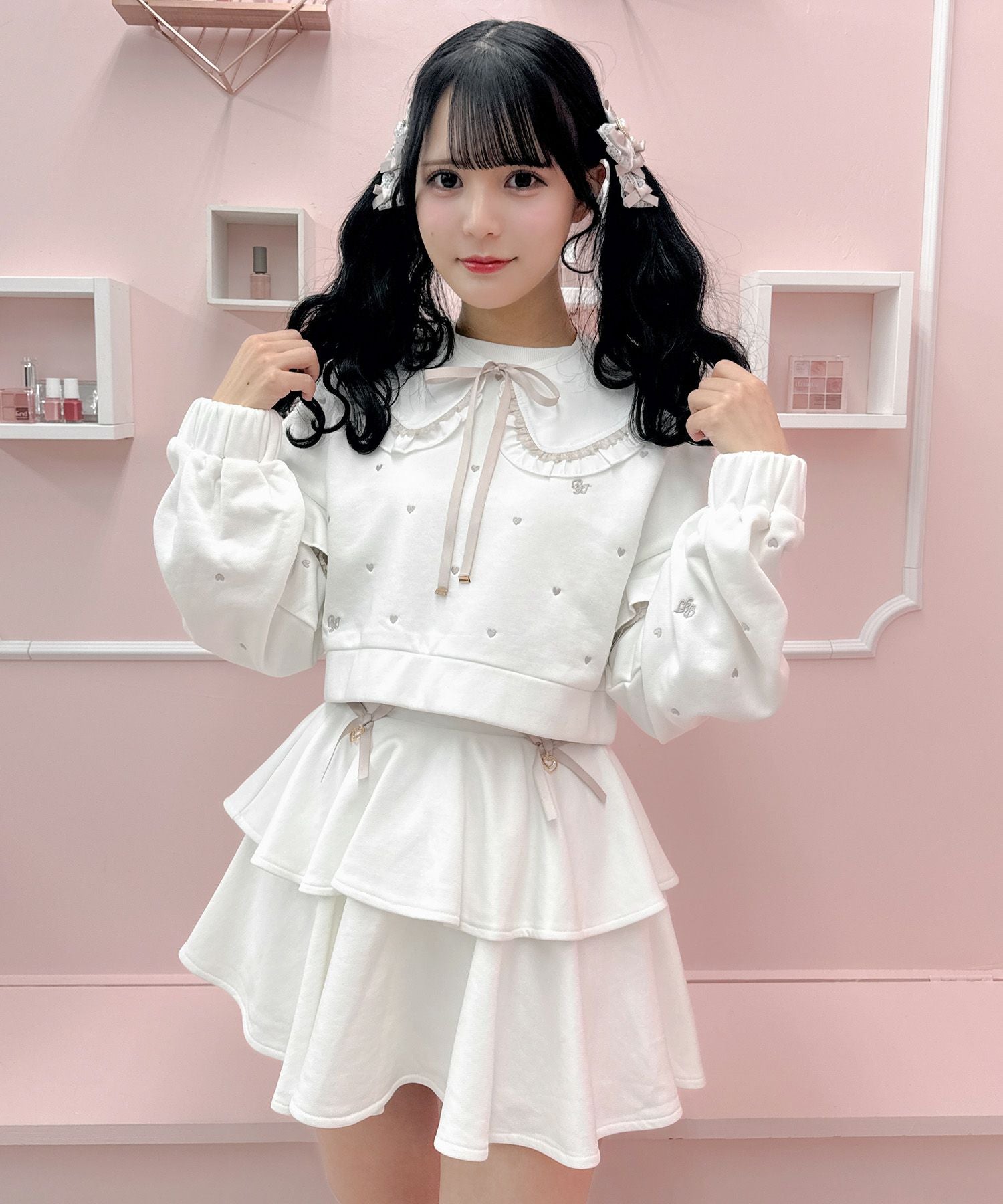 裏毛ティアードレースアップスカート | Rlab store