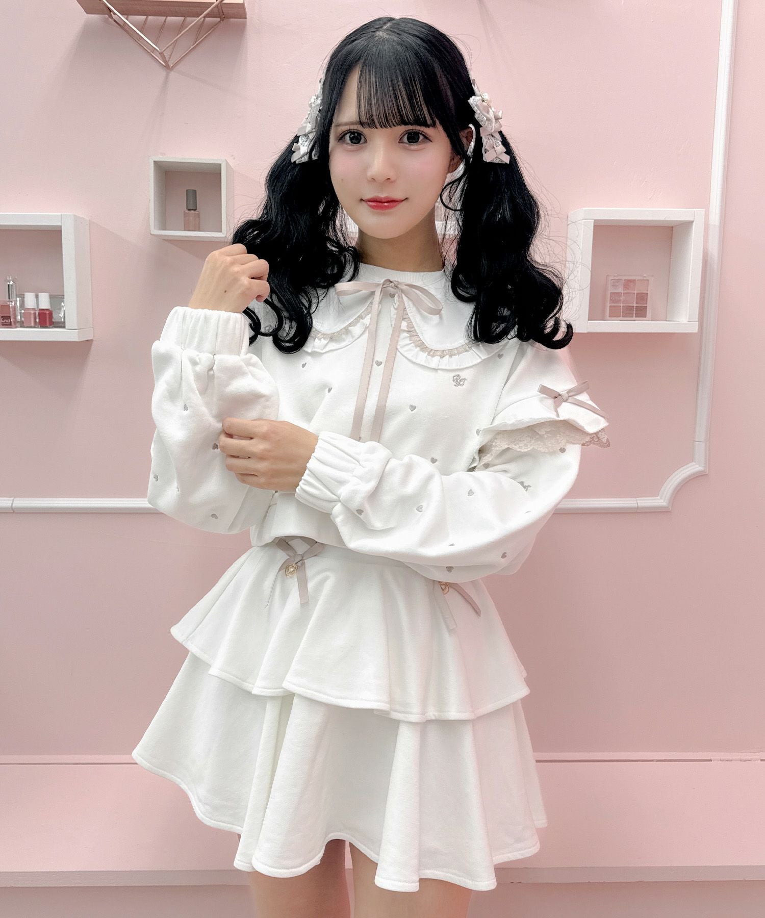 裏毛ティアードレースアップスカート | Rlab store