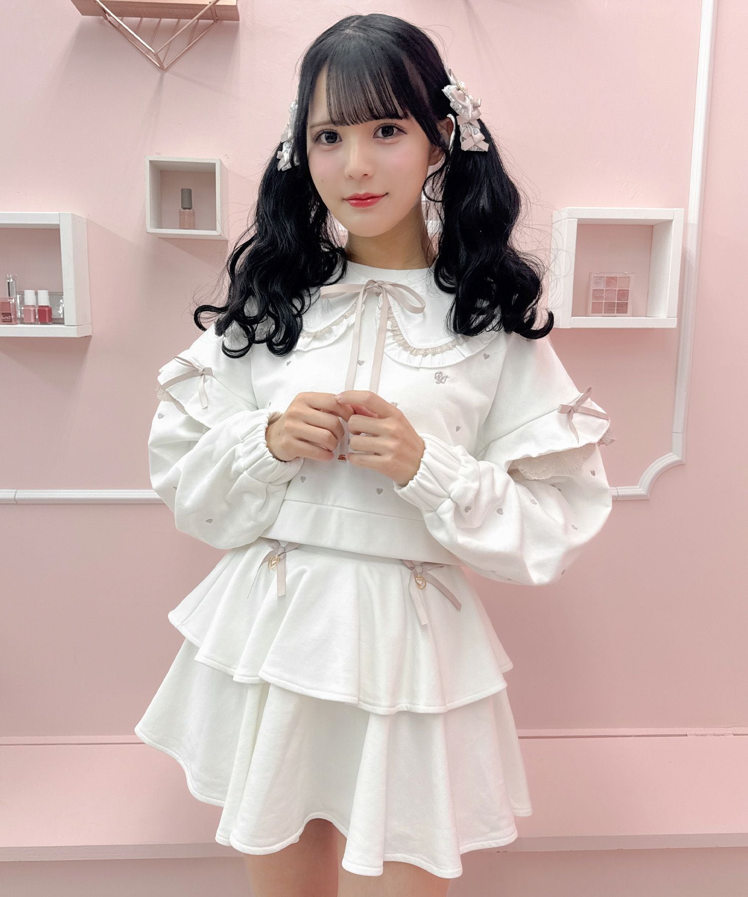 裏毛ティアードレースアップスカート | Rlab store