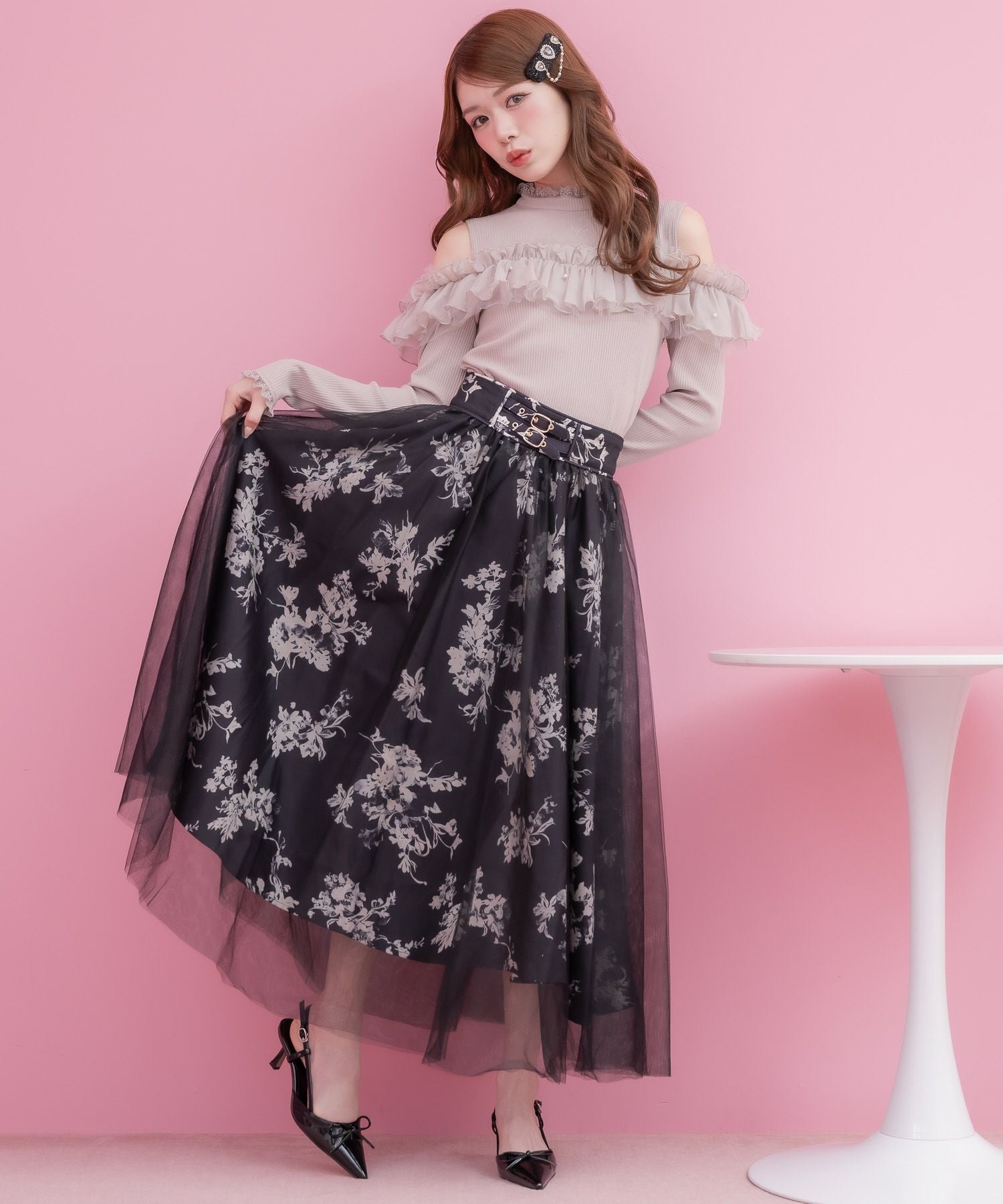 花柄チュールスカート | Rlab store