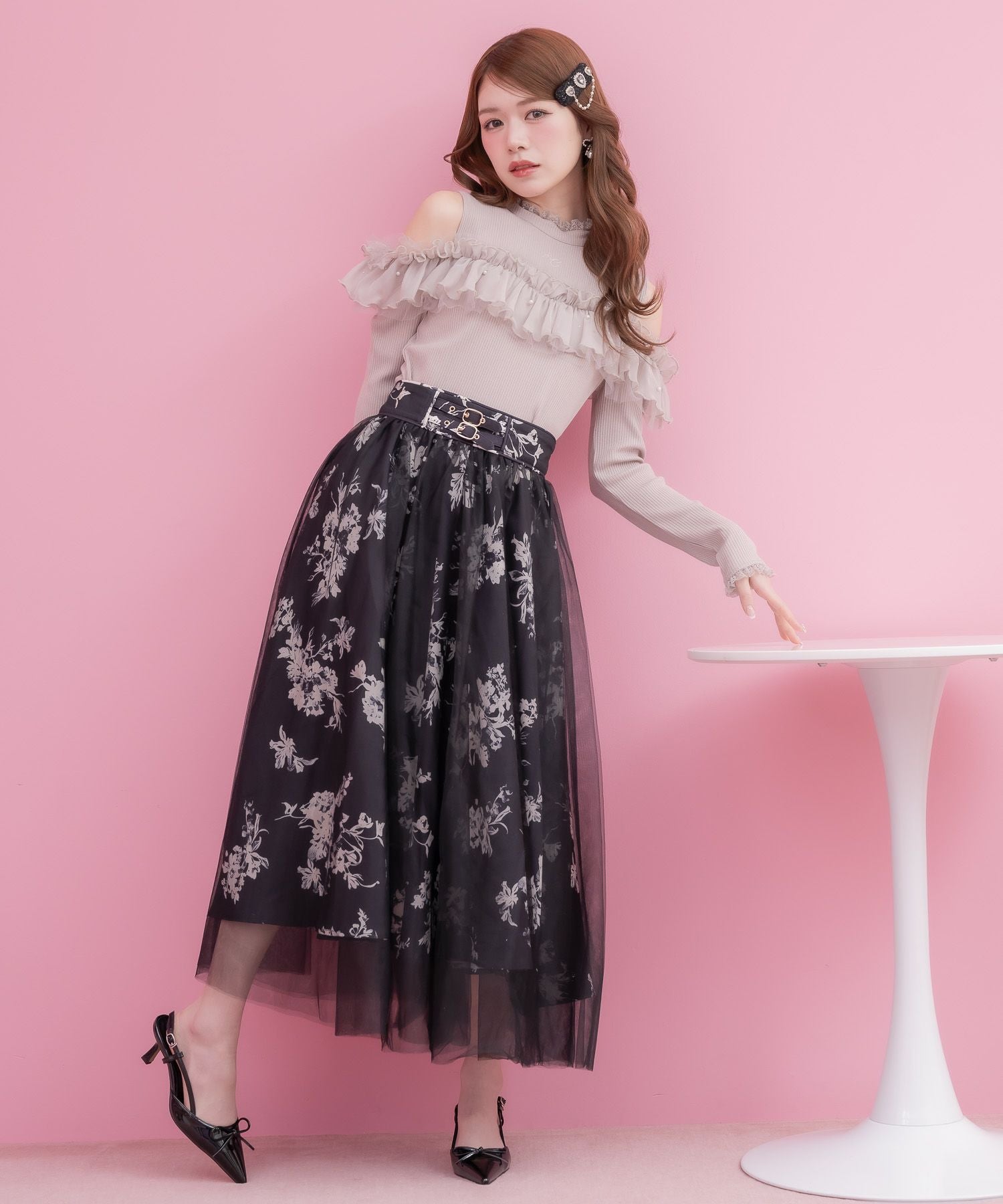 花柄チュールスカート | Rlab store