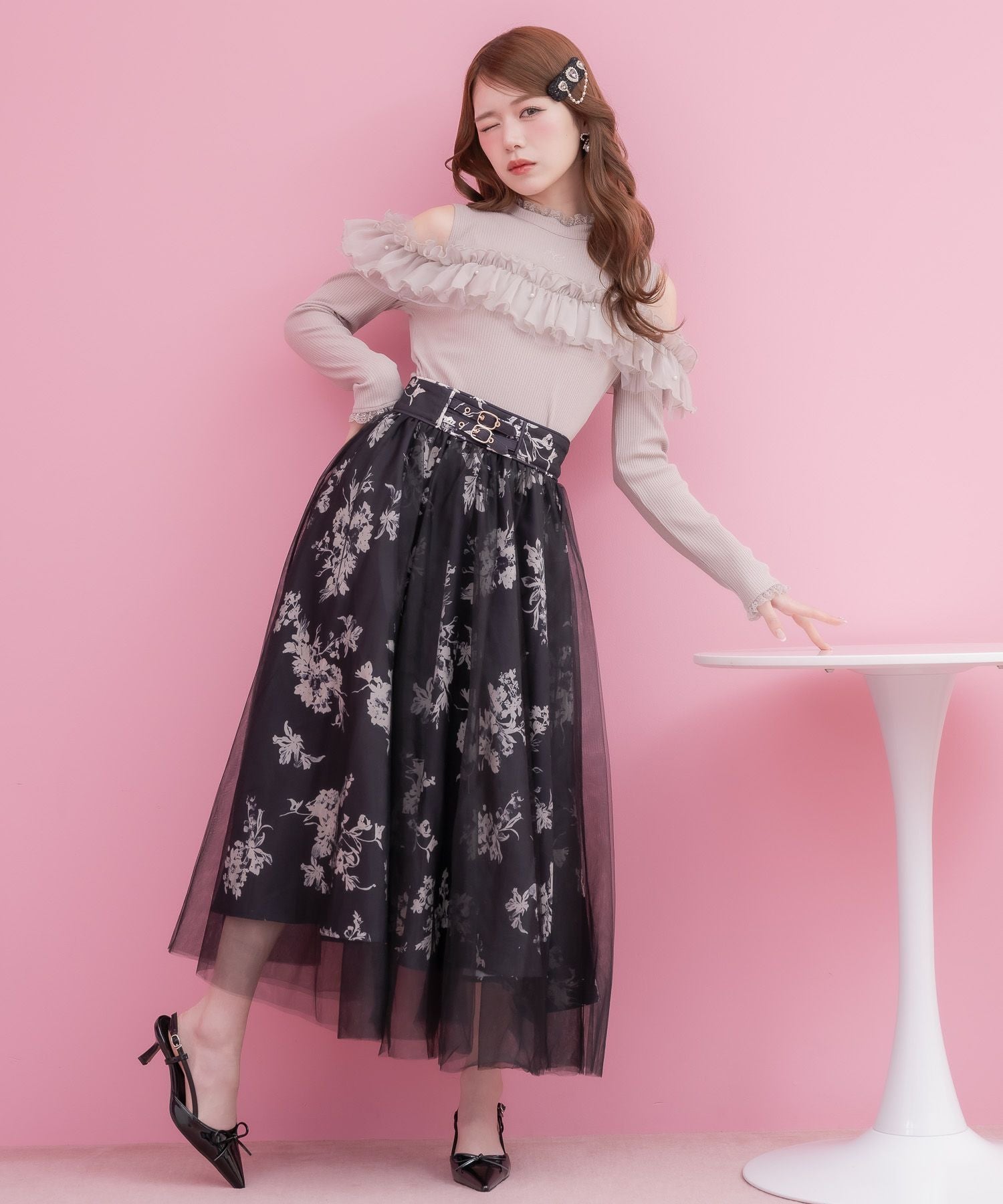 花柄チュールスカート | Rlab store