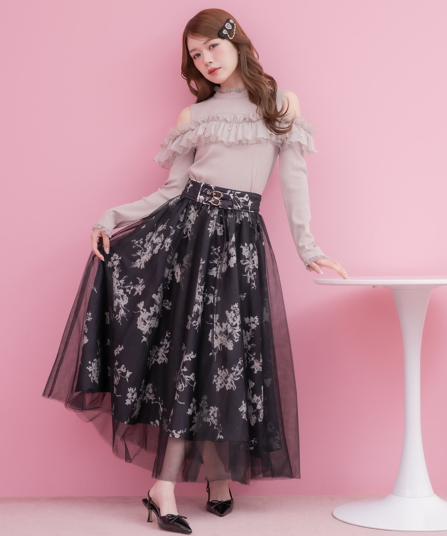 花柄チュールスカート | Rlab store