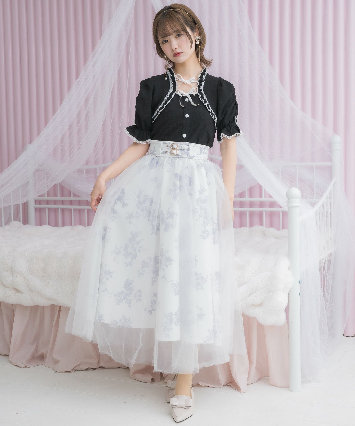花柄チュールスカート | Rlab store