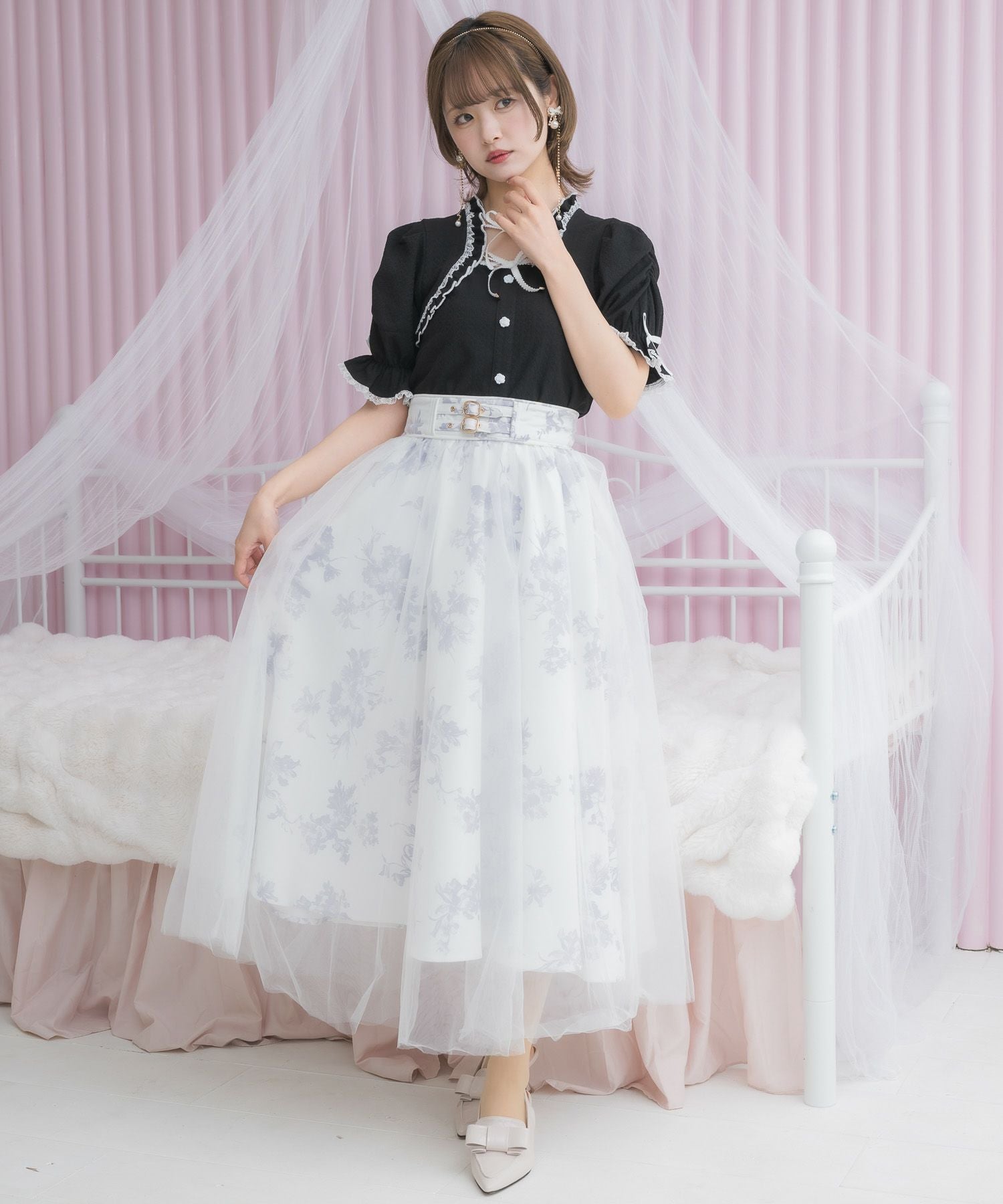 花柄チュールスカート | Rlab store