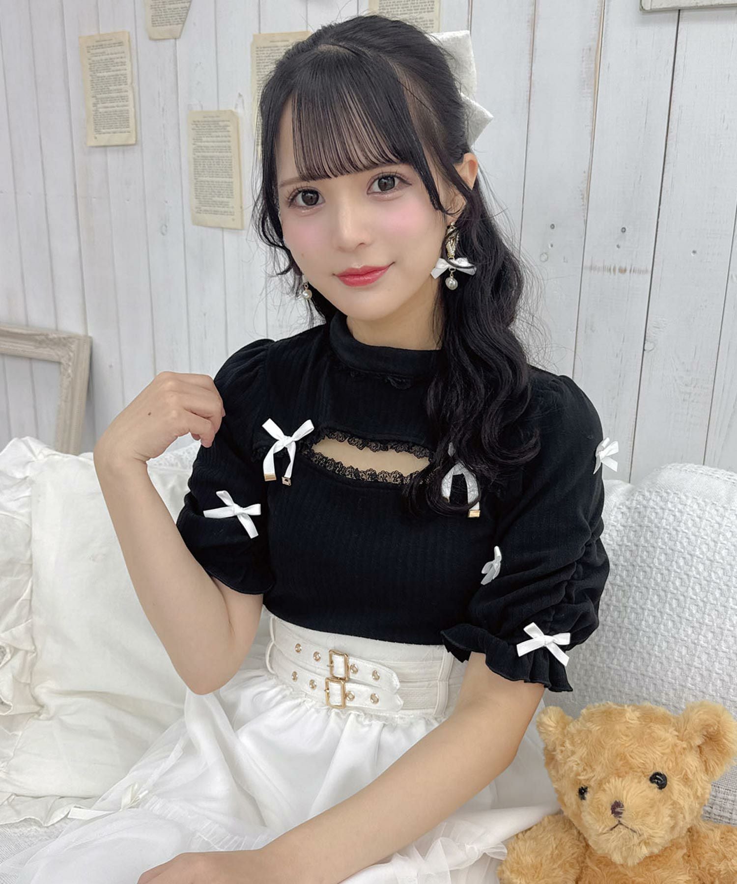 デコルテ開きリボンテレコトップス | Rlab store