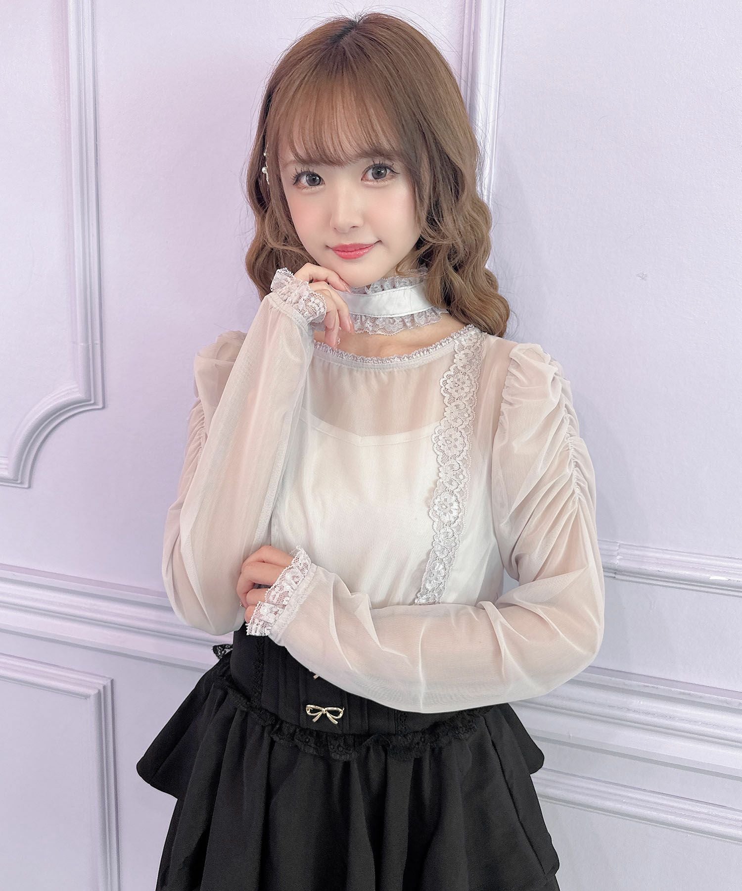 チョーカー付きシアートップス | Rlab store
