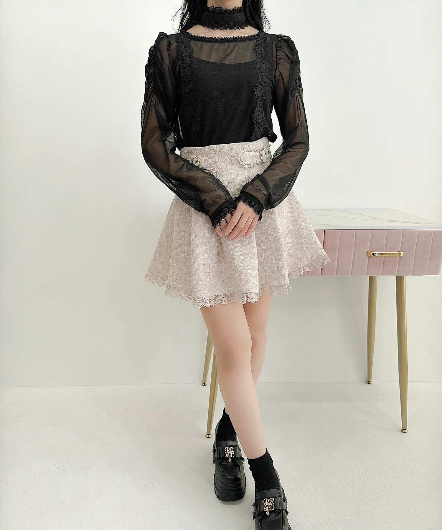 チョーカー付きシアートップス | Rlab store