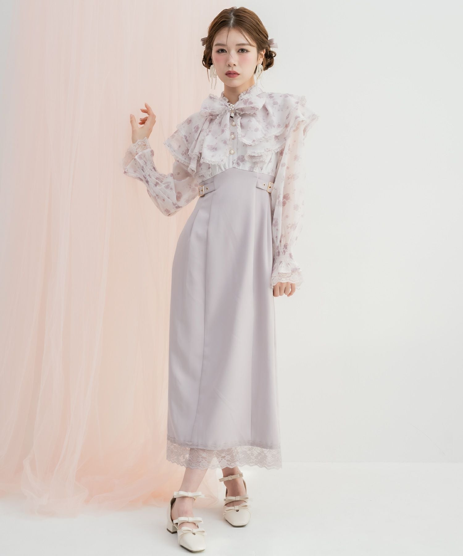 花柄プリントロングワンピース | Rlab store